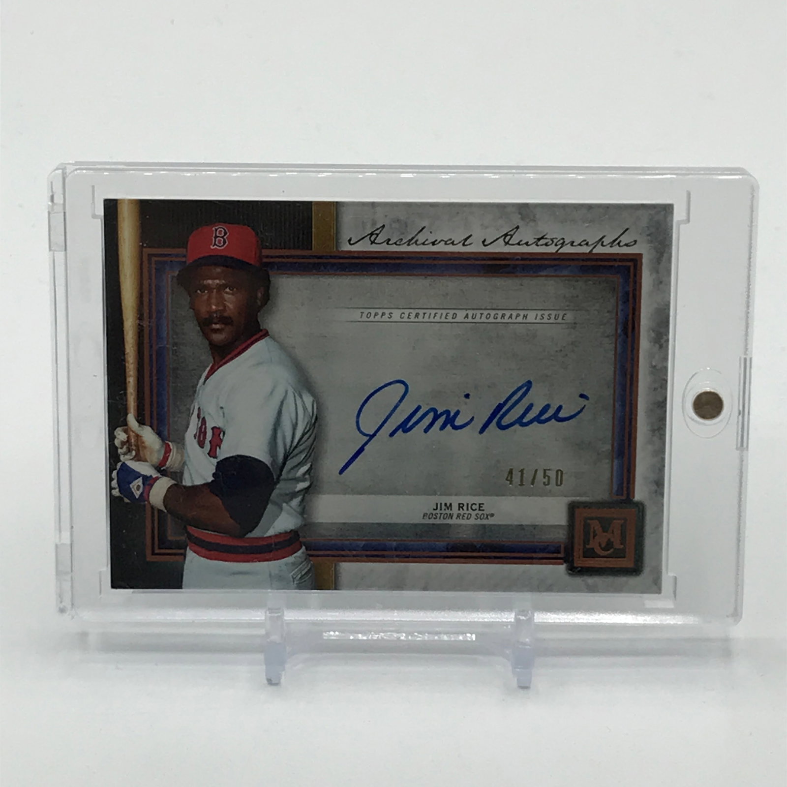 2020 TOPPS MUSEUM COLLECTION BASE3BALL JIM RICE SIGNED TRADING CARD 41/50: Prices are in Canadian dollars
