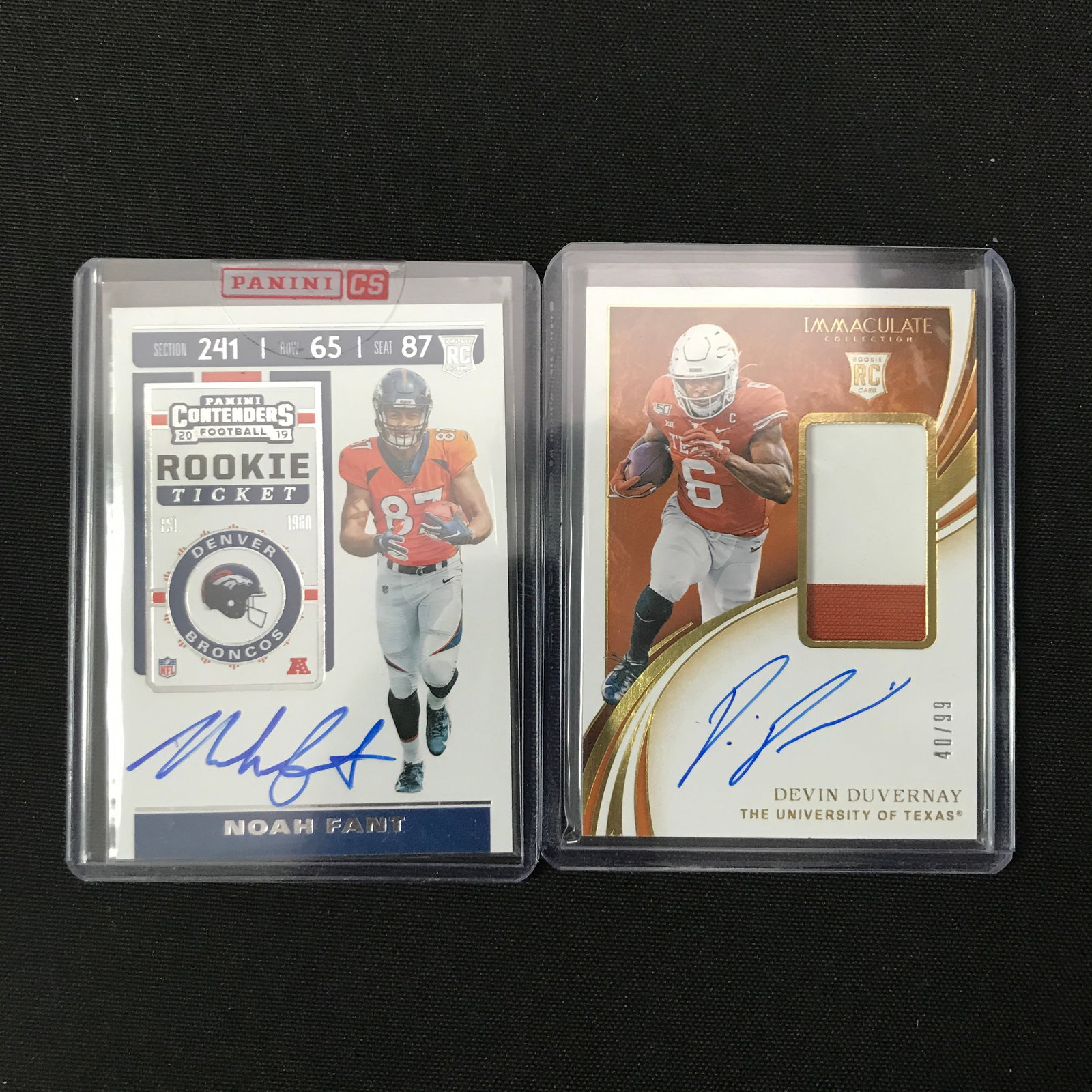 LOT OF 2 NFL SIGNED ROOKIE TRADING CARDS (1 of 1)