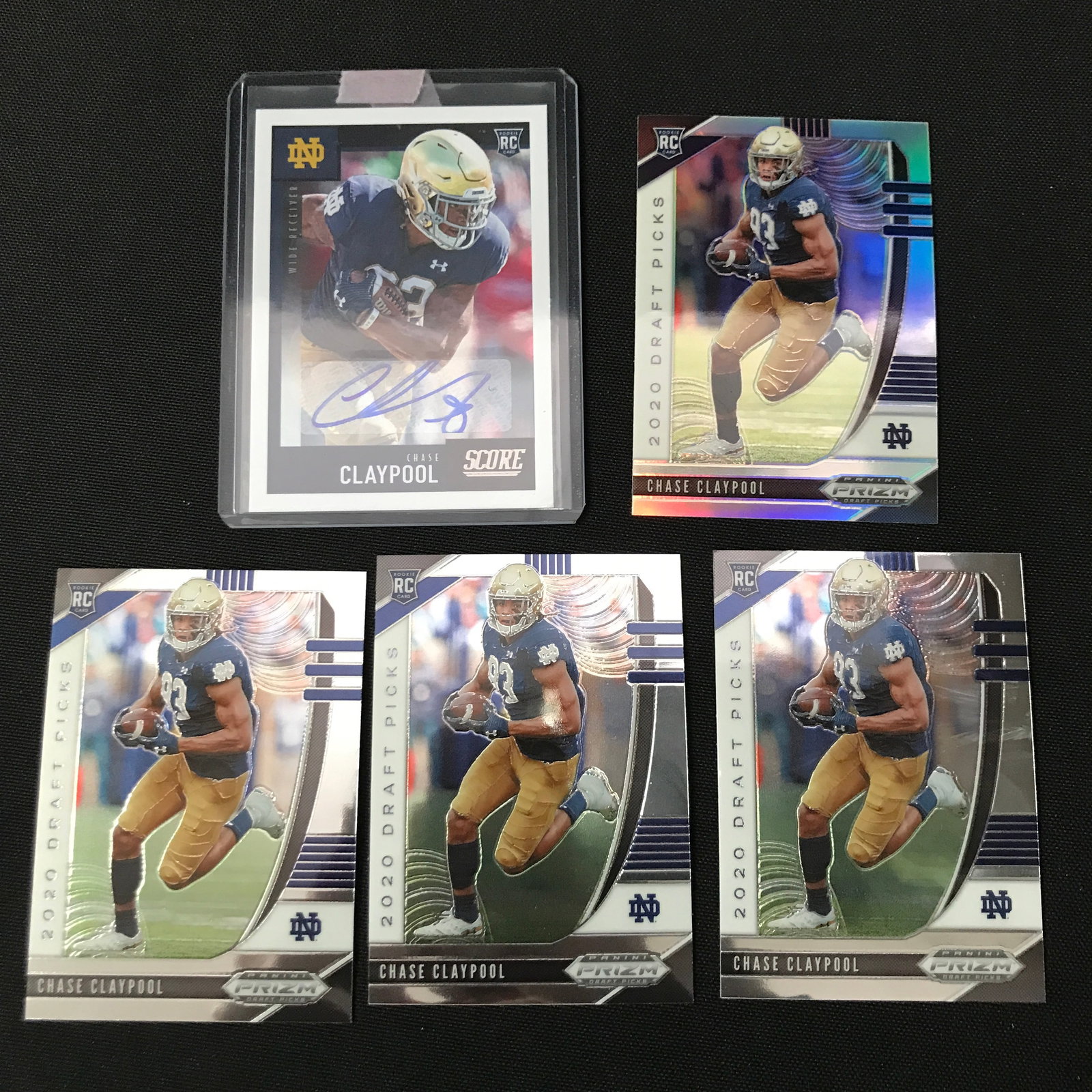 LOT OF 5 CHASE CLAYPOOL ROOKIE TRADING CARDS INCLUDING 1 SIGNED: Prices are in Canadian dollars