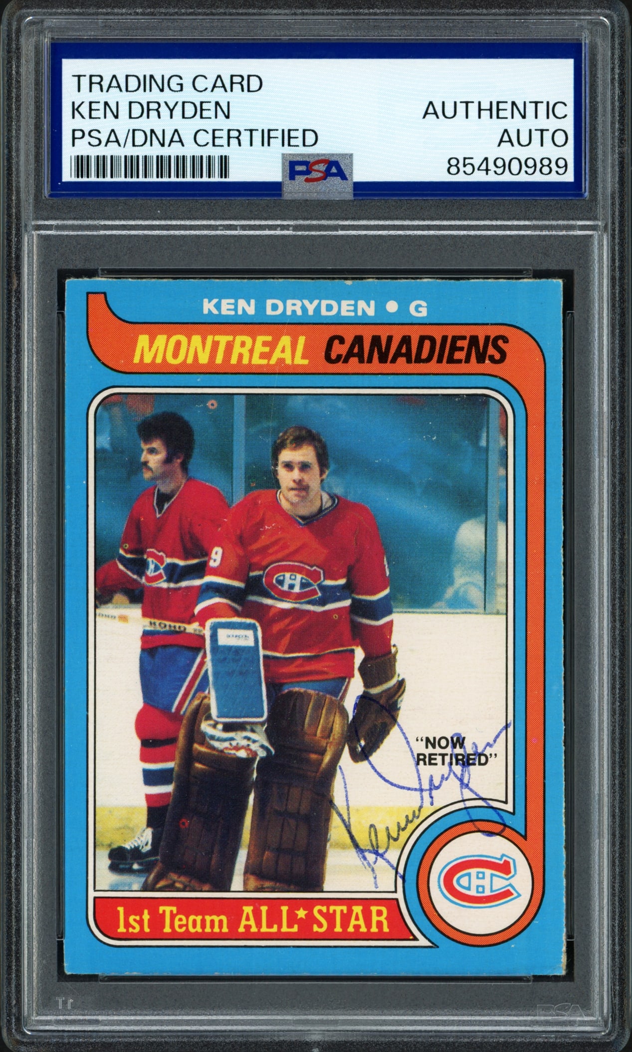 1979 OPC KEN DRYDEN SIGNED TRADING CARD - PSA ENCAPSULATED: Prices are in Canadian dollars