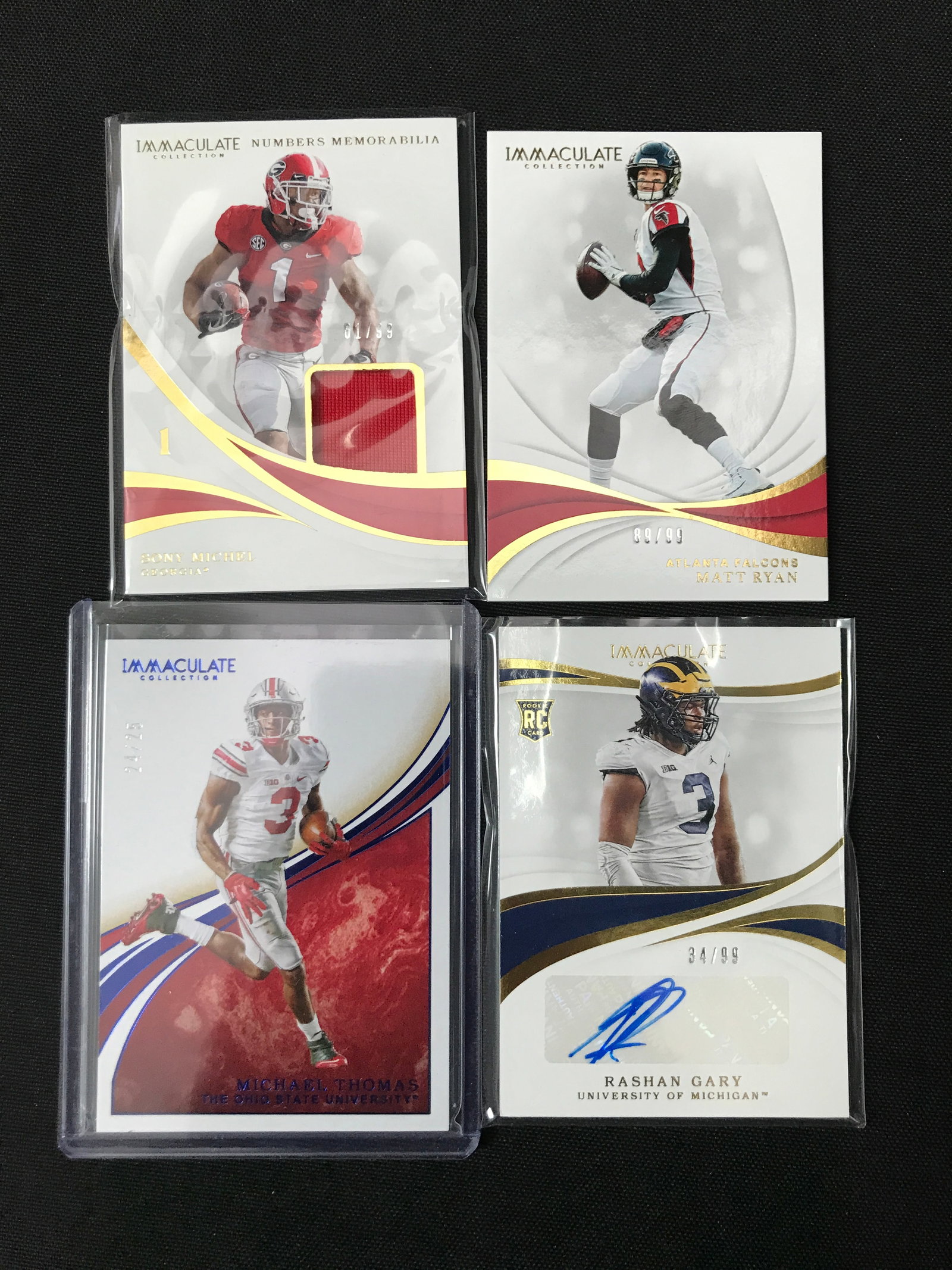 LOT OF 4 LIMITED IMMACULATE COLLECTION FOOTBALL TRADING CARDS: Prices are in Canadian dollars