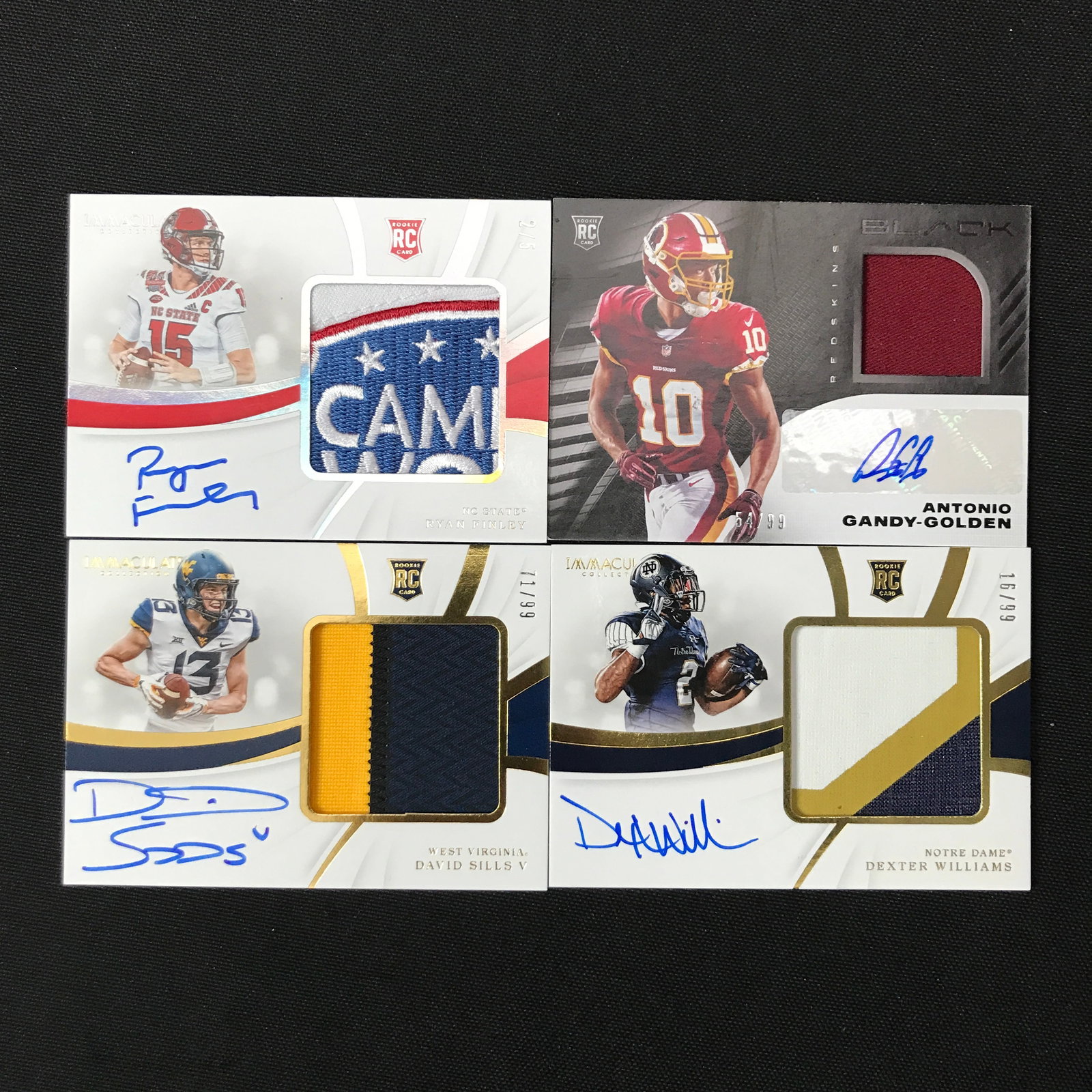 LOT OF 4 SIGNED ROOKIE PATCH FOOTBALL TRADING CARDS: Prices are in Canadian dollars