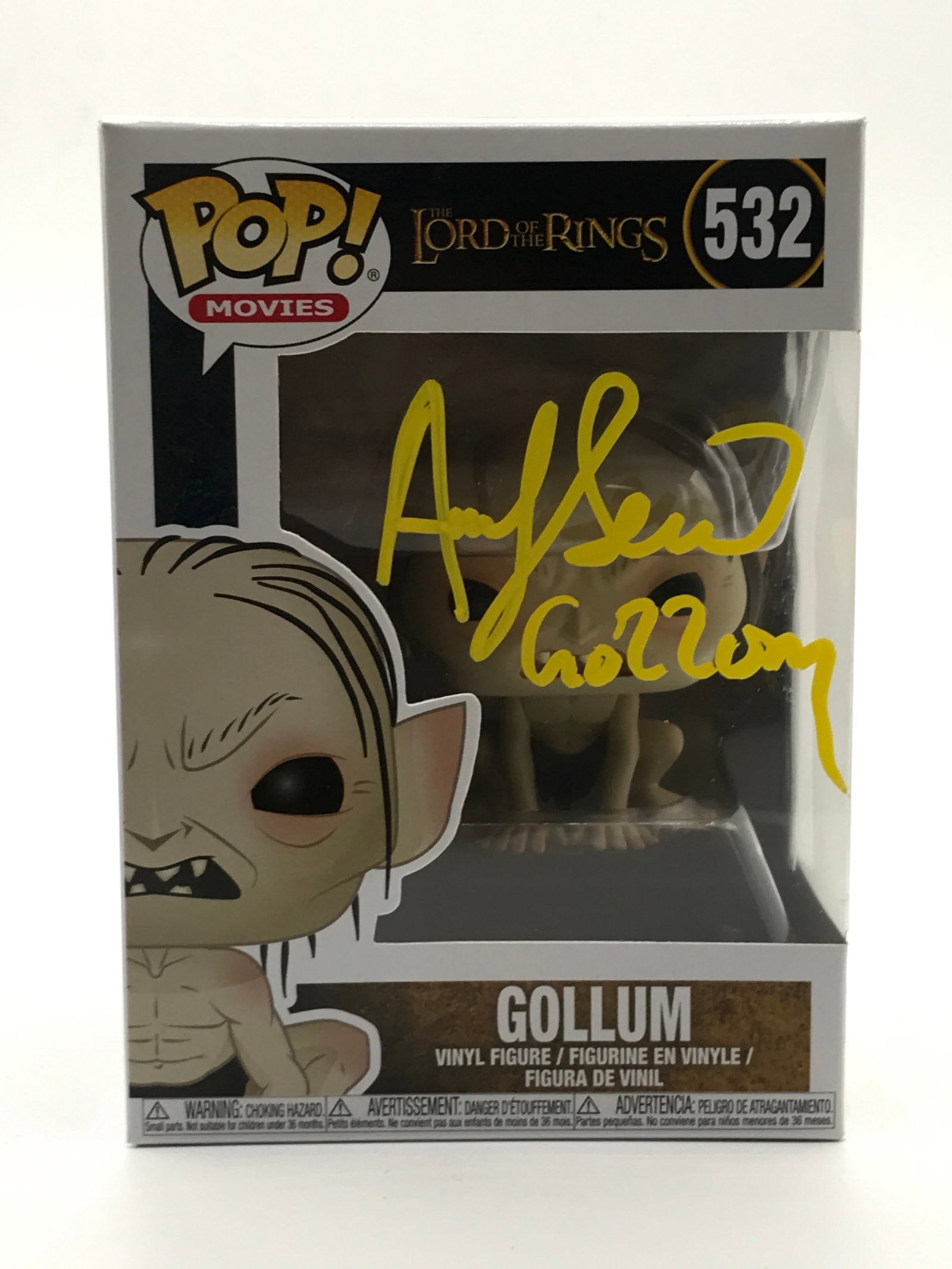 ANDY SERKIS SIGNED GOLLUM L.O.T.R FUNKO POP - WWOC COA: Prices are in Canadian dollars