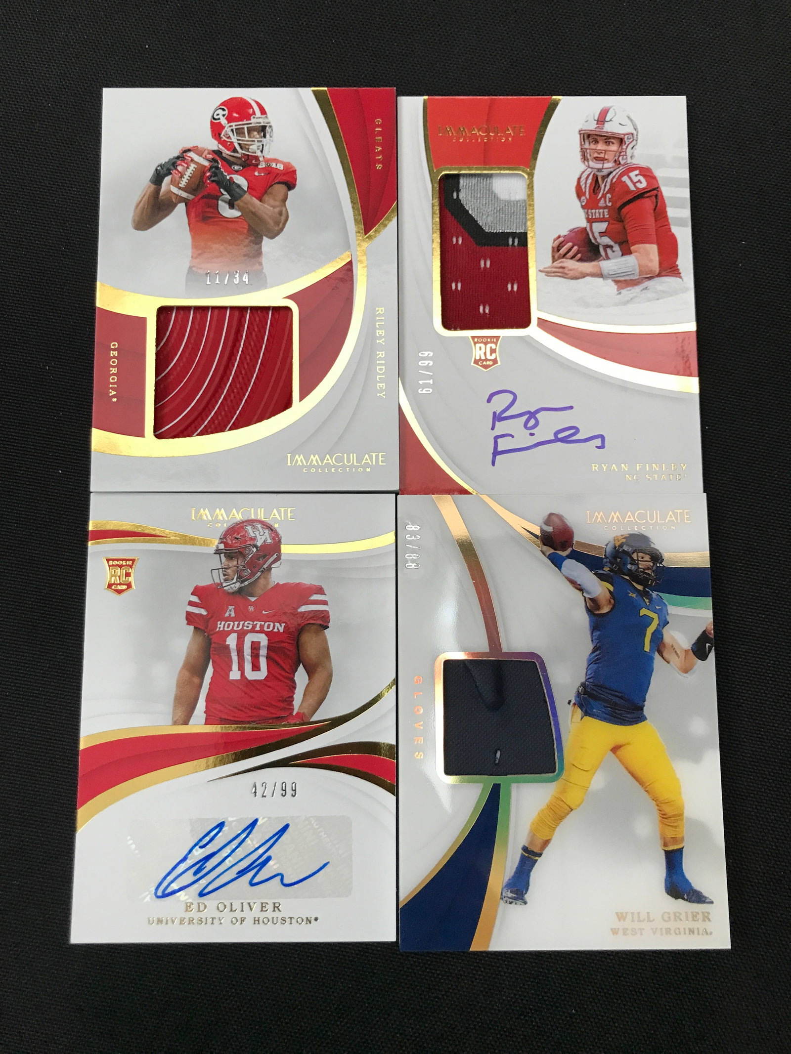 LOT OF 4 IMMACULATE COLLECTION FOOTBALL TRADING CARDS INCLUDING 2 SIGNED (1 of 1)