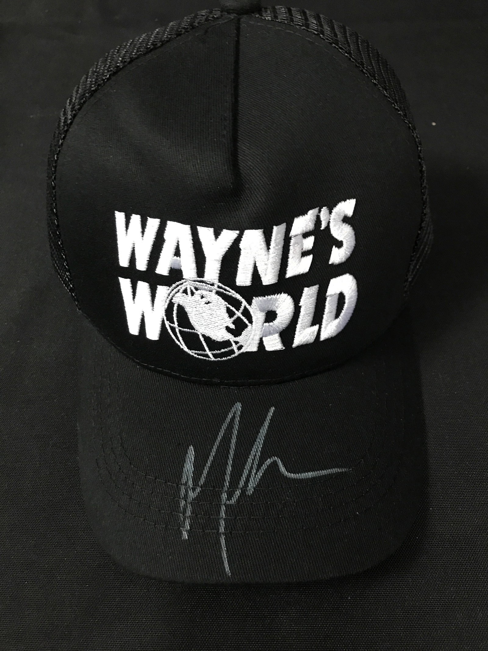 MIKE MYERS SIGNED WAYNE'S WORLD BASEBALL HAT - KB COA: Prices are in Canadian dollars