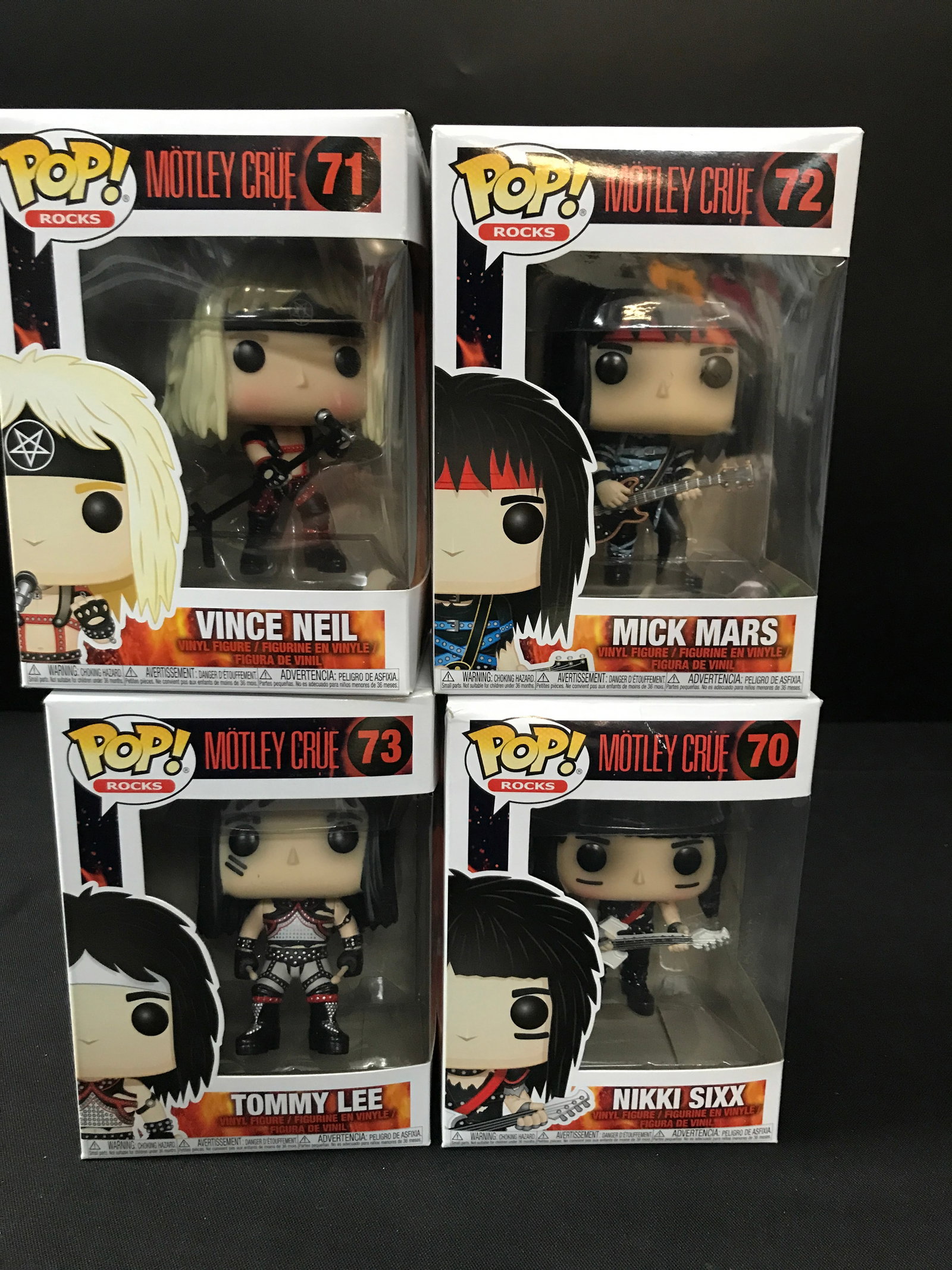 LOT OF 4 MOTLEY CRUE FUNKO POPS IN ORIGINAL PACKAGING (1 of 1)