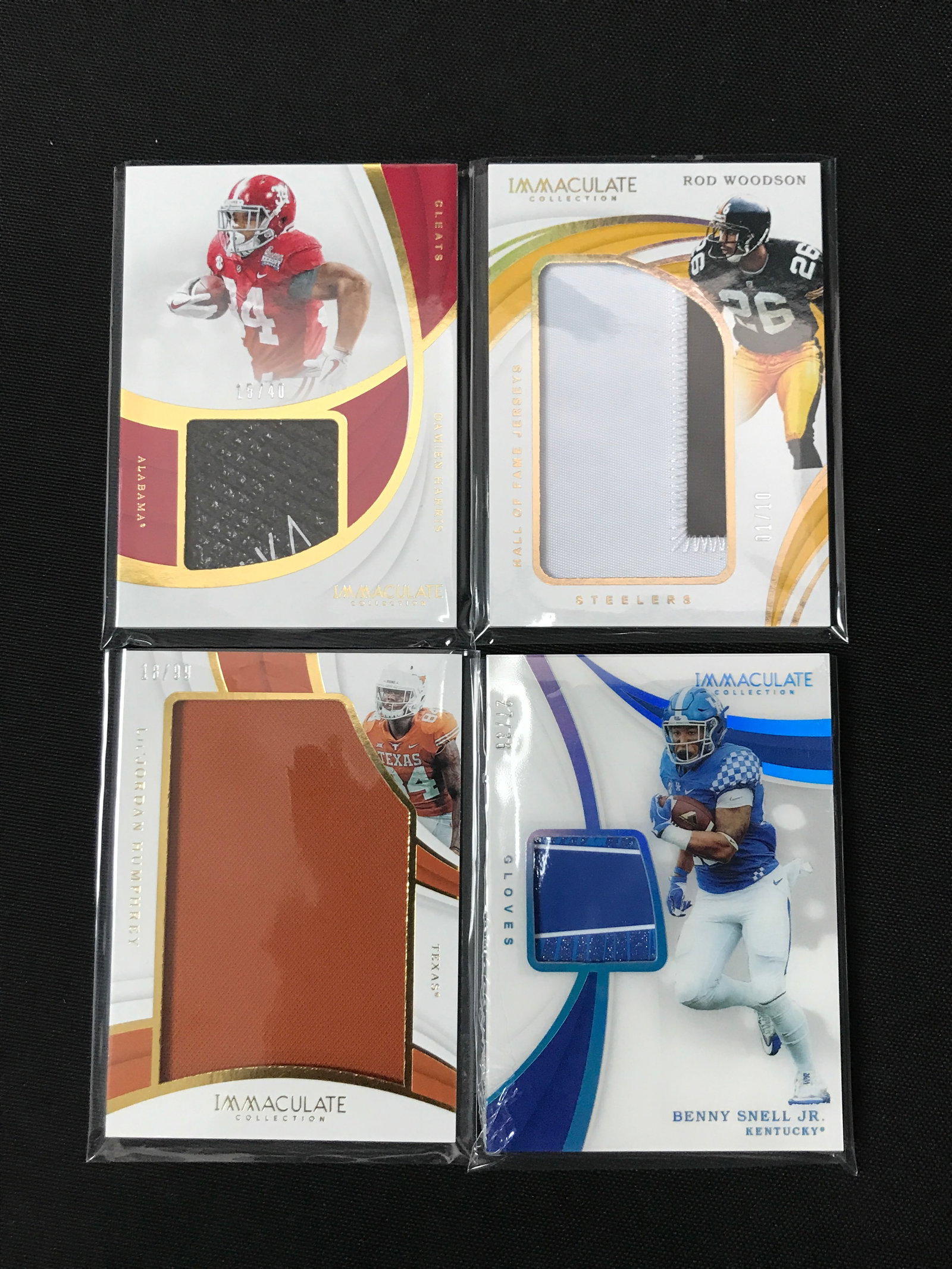 LOT OF 4 PATCH FOOTBALL TRADING CARDS (1 of 1)