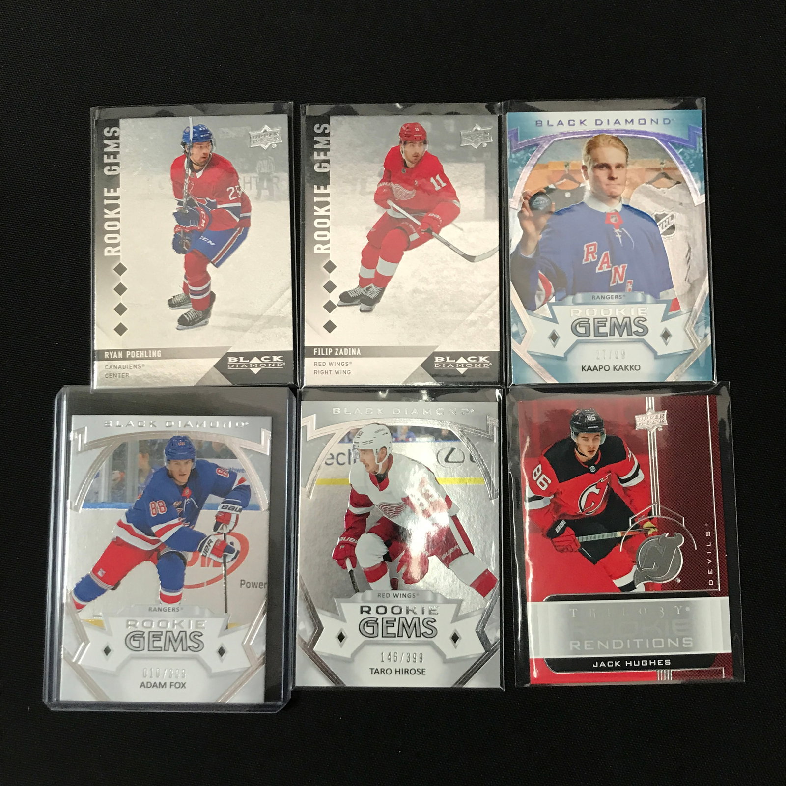 LOT OF 6 HOCKEY TRADING CARDS INCLUDING 5 BLACK DIAMONDS: Prices are in Canadian dollars