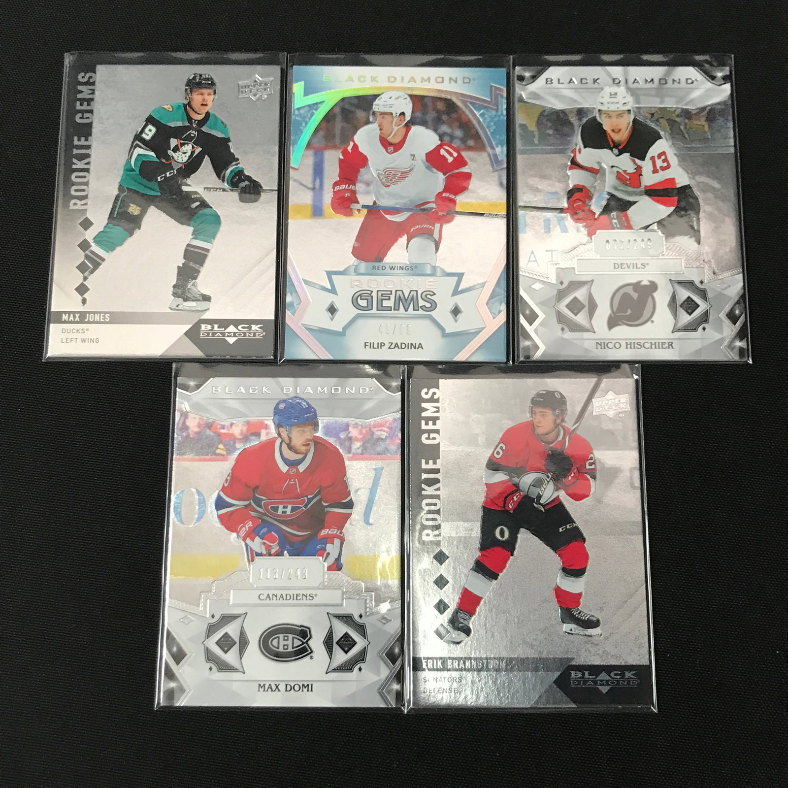 LOT OF 5 BLACK DIAMOND HOCKEY TRADING CARDS: Prices are in Canadian dollars