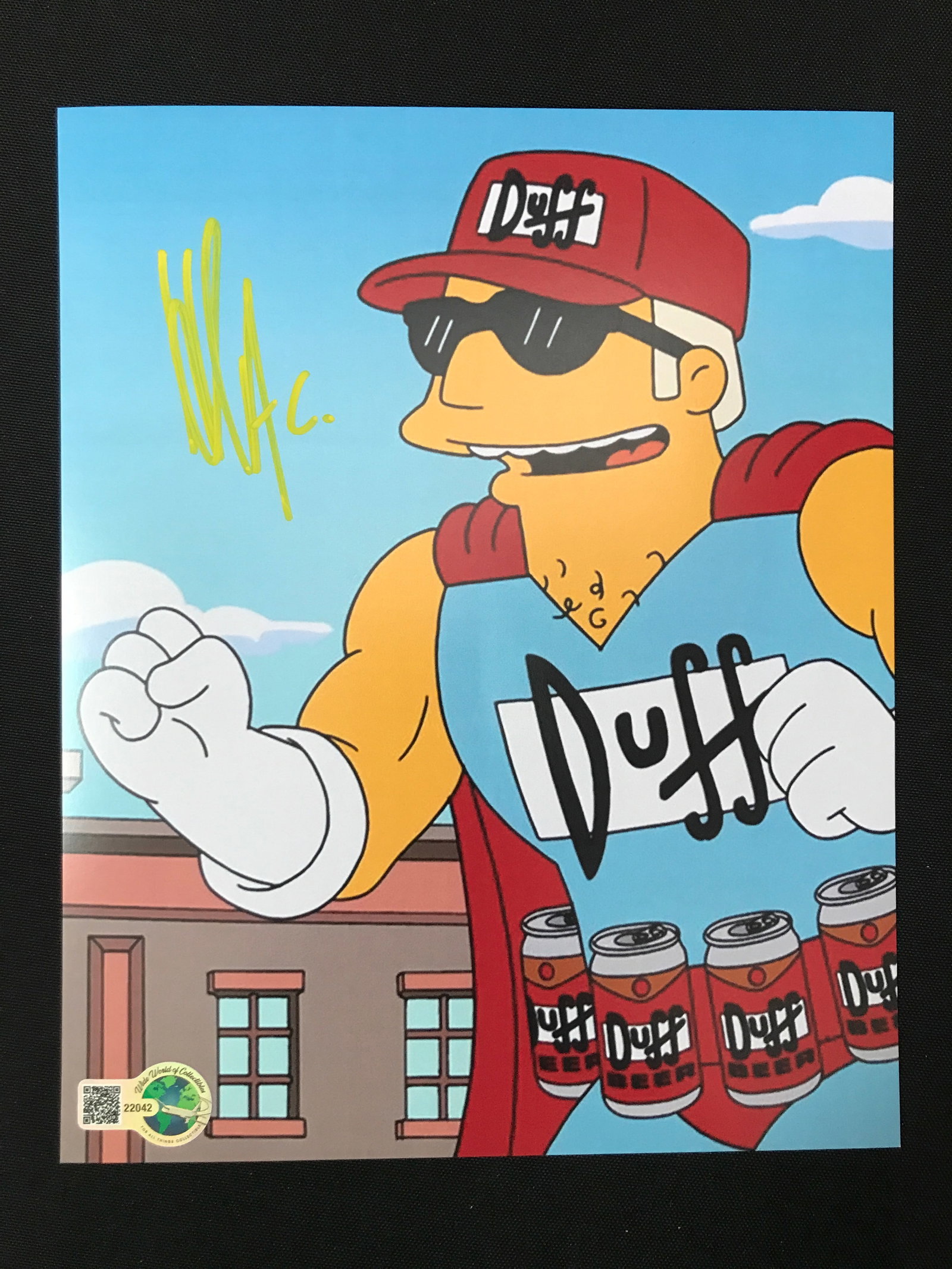 HANK AZARIA SIGNED DUFFMAN SIMPSONS 8X10 - WWOC COA: Prices are in Canadian dollars