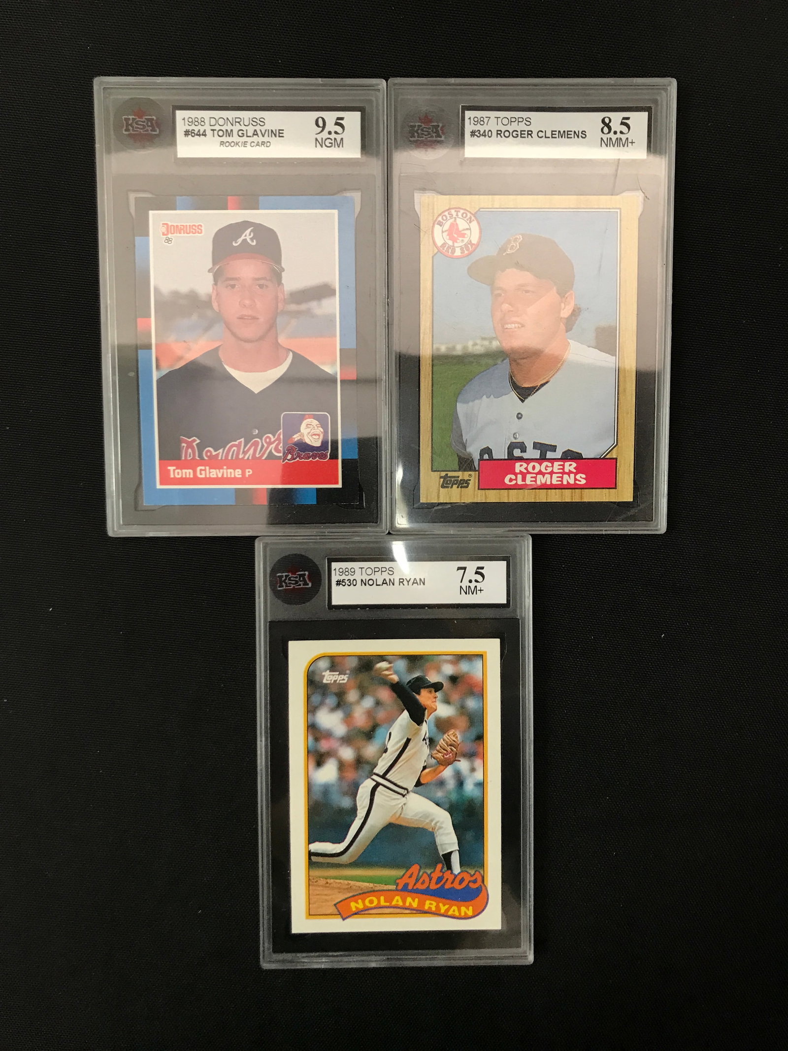 LOT OF 3 KSA GRADED BASEBALL TRADING CARDS: Prices are in Canadian dollars