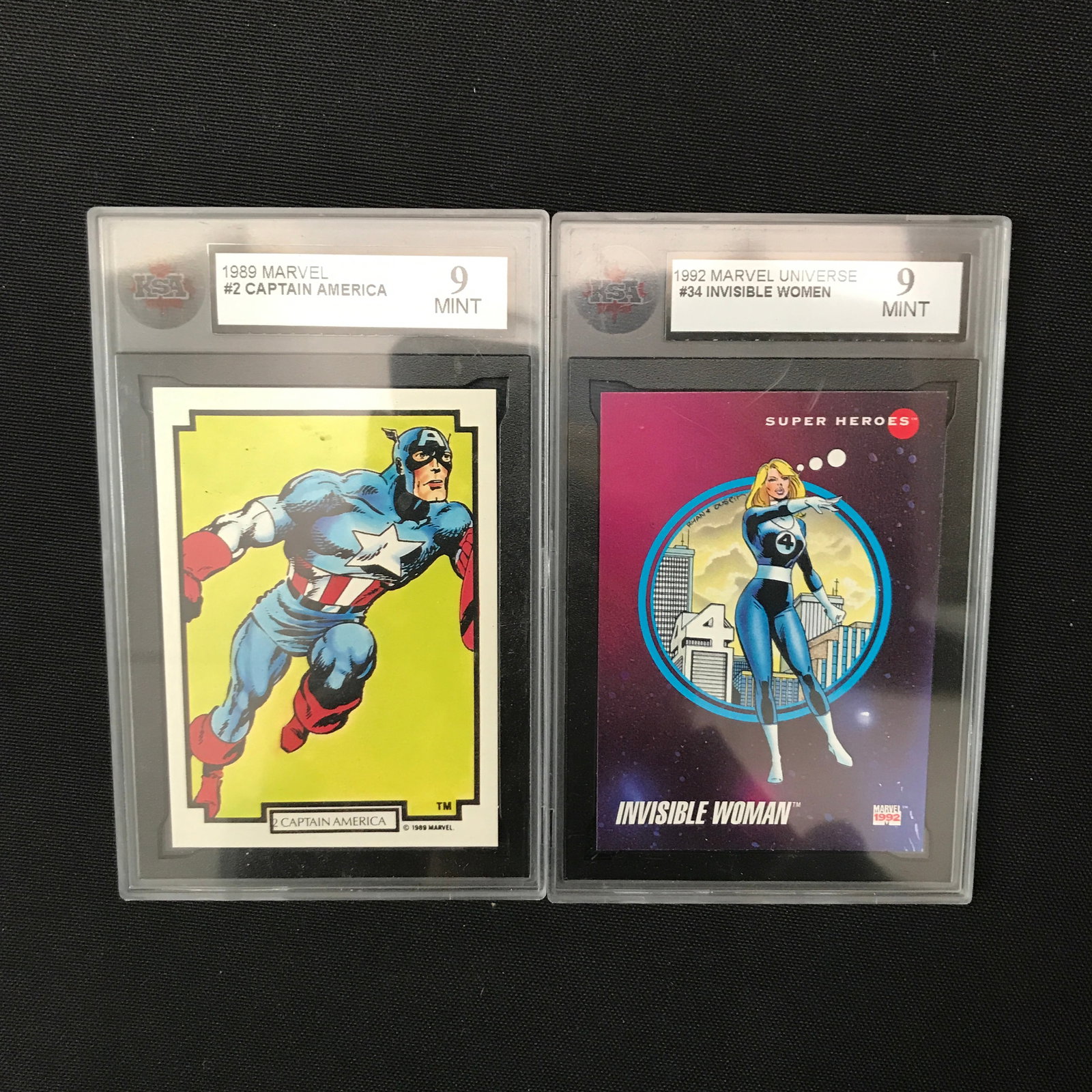 LOT OF 2 SUPERHERO GRADED TRADING CARDS - KSA 9: Prices are in Canadian dollars