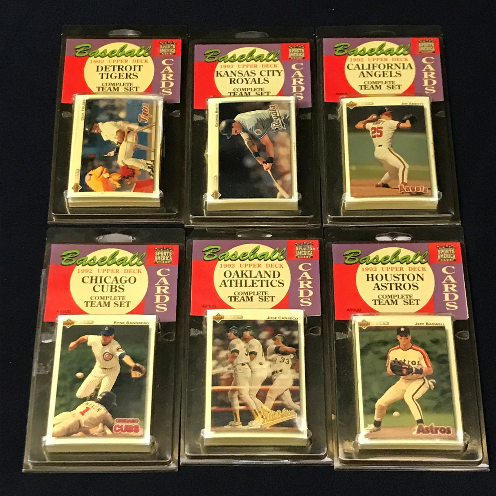 LOT OF 6 1992 UPPER DECK BASEBALL TEAM SETS SEALED IN ORIGINAL PACKAGING: Prices are in Canadian dollars