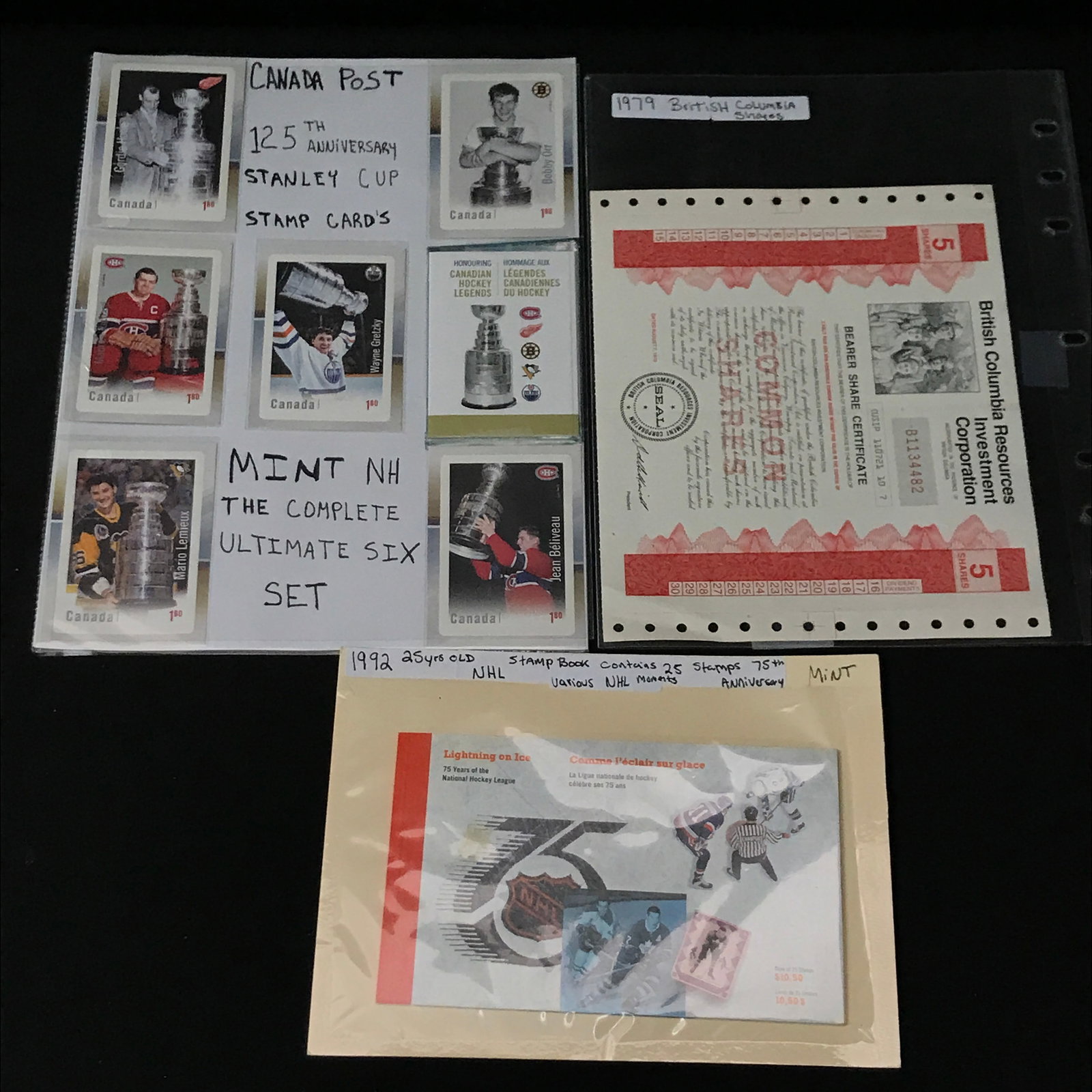 LOT OF CANADIAN HOCKEY STAMPS: Prices are in Canadian dollars