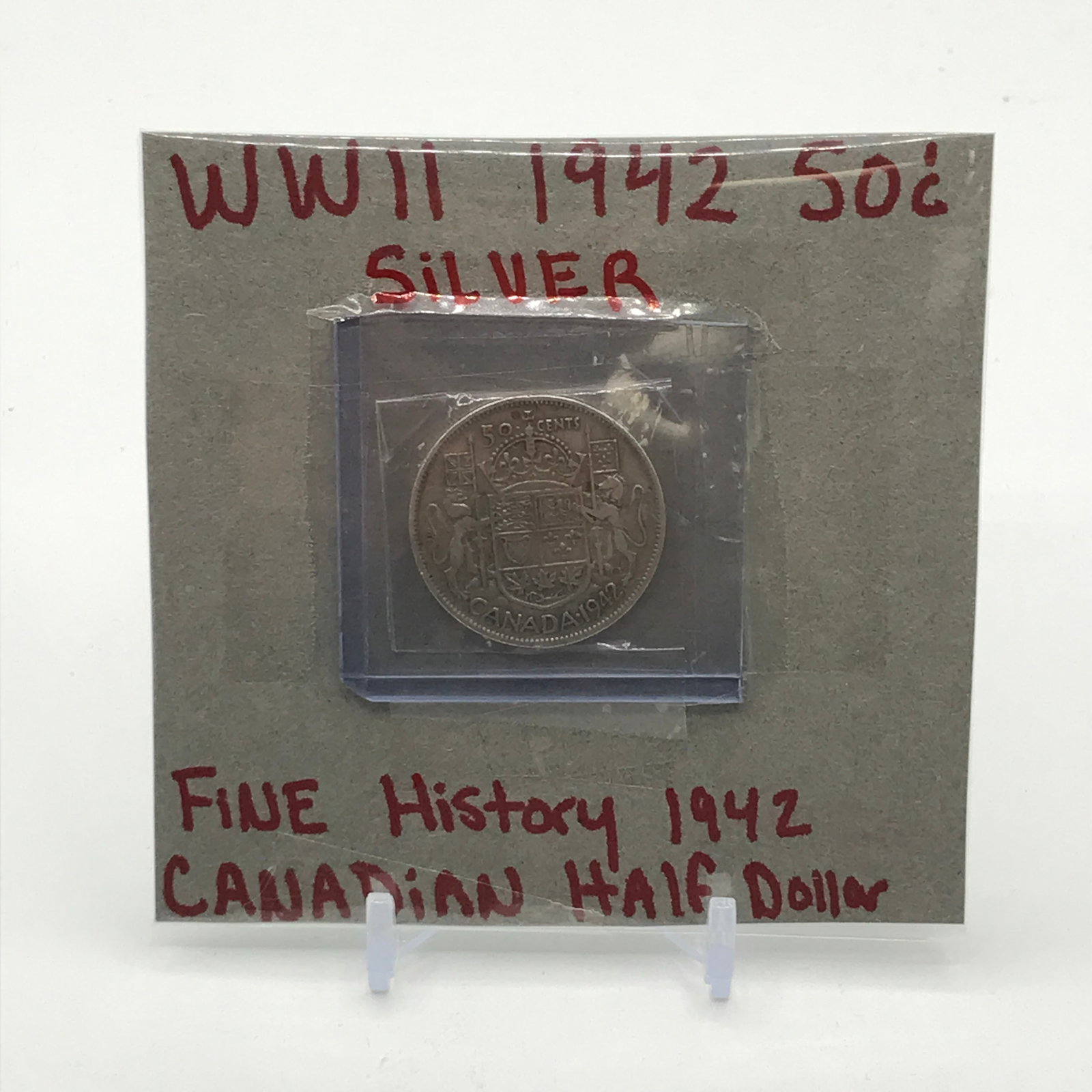 1942 WWII 50C SILVER CANADIAN HALF DOLLAR: Prices are in Canadian dollars