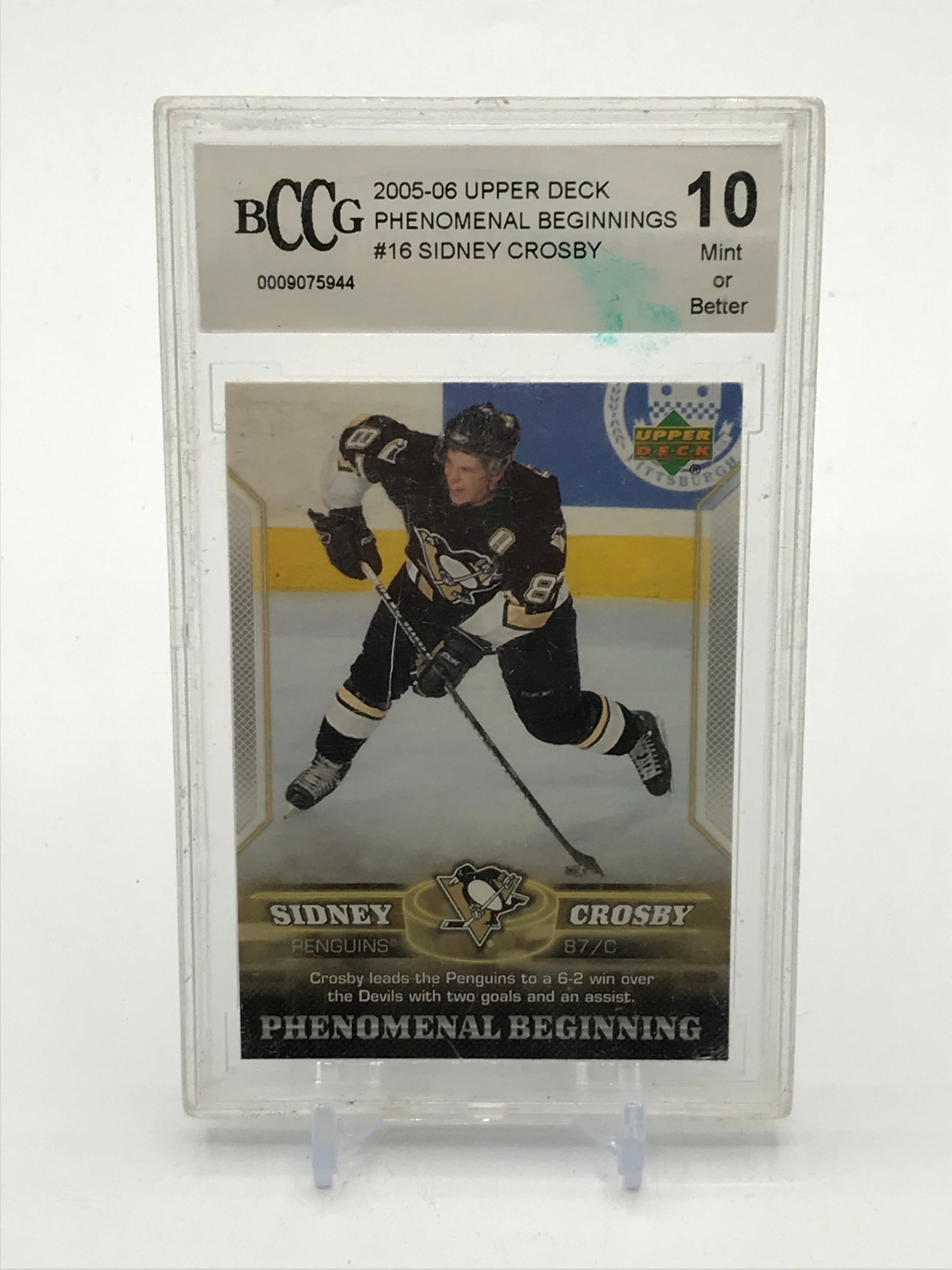 2005-6 UPPER DECK PHONEMONAL BEGINNINGS SIDNEY CROSBY TRADING CARD - BCCG GRADE 10: Prices are in Canadian dollars