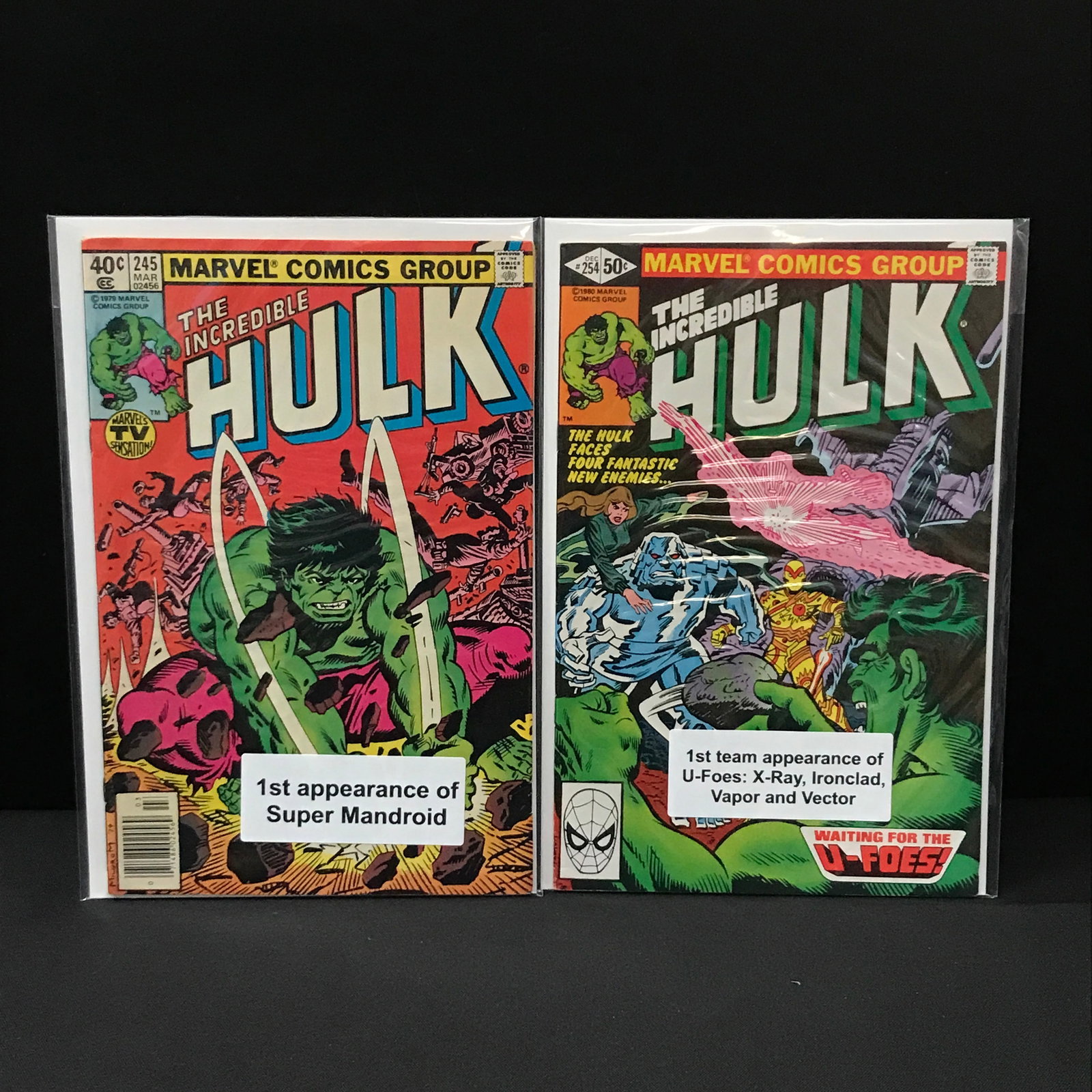 LOT OF 2 INCREDIBLE HULK COMICS 1ST TEAM APP OF U-FOES - MARVEL COMICS: Prices are in Canadian dollars