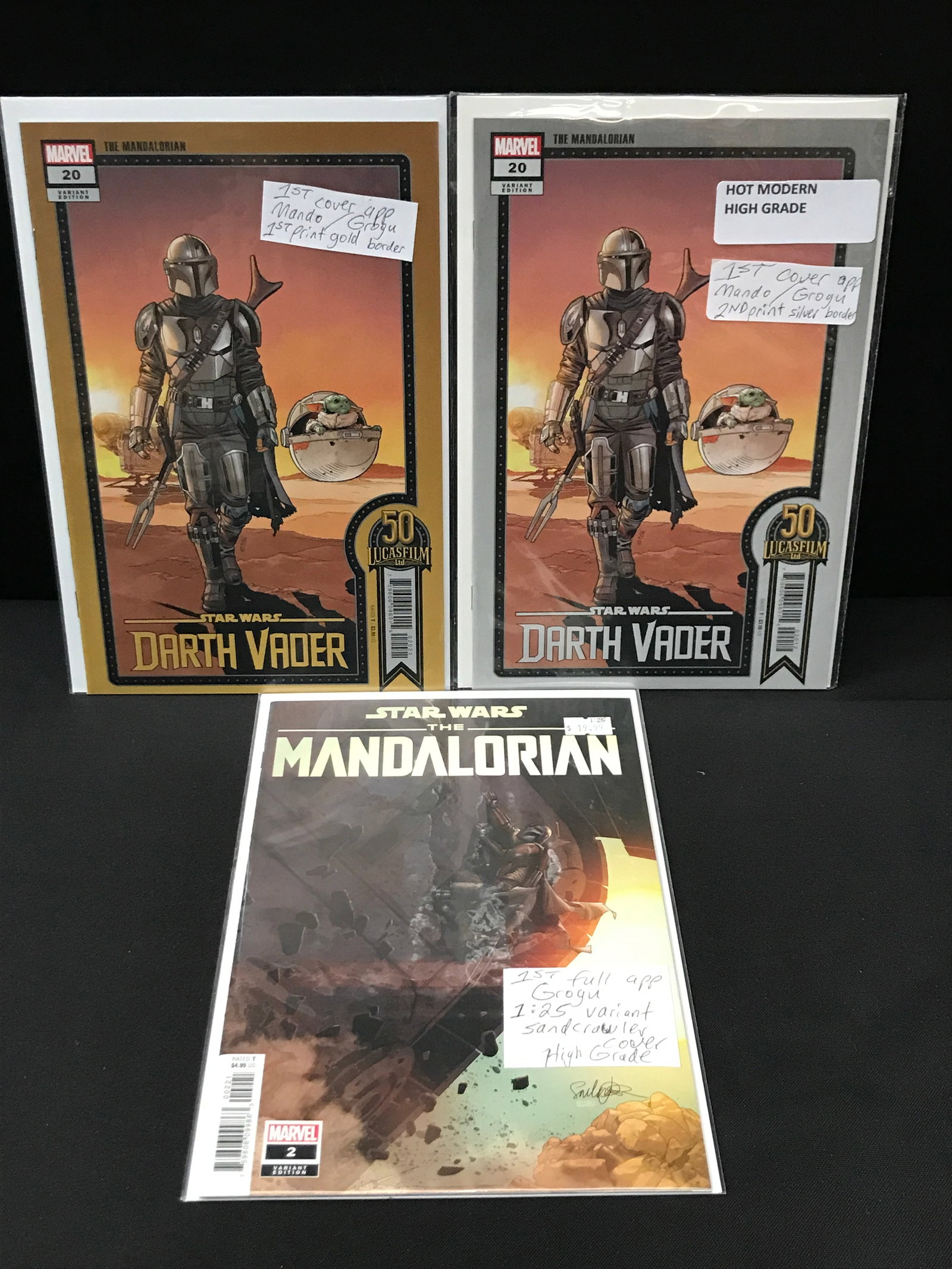 LOT OF 3 MANDALORIAN STAR WARS COMICS - MARVEL COMICS: Prices are in Canadian dollars