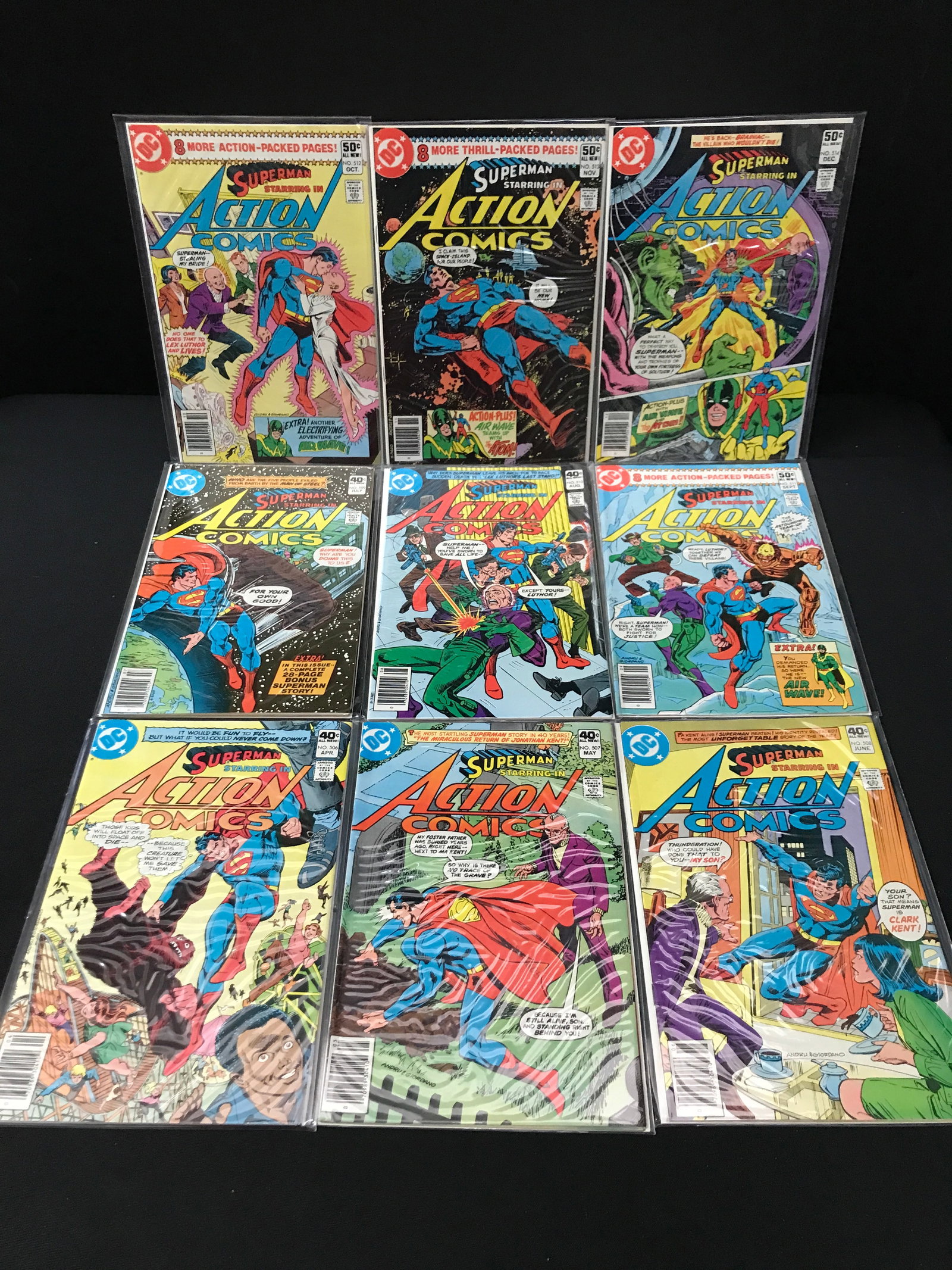 LOT OF 9 ACTION COMICS - DC COMICS (1 of 1)