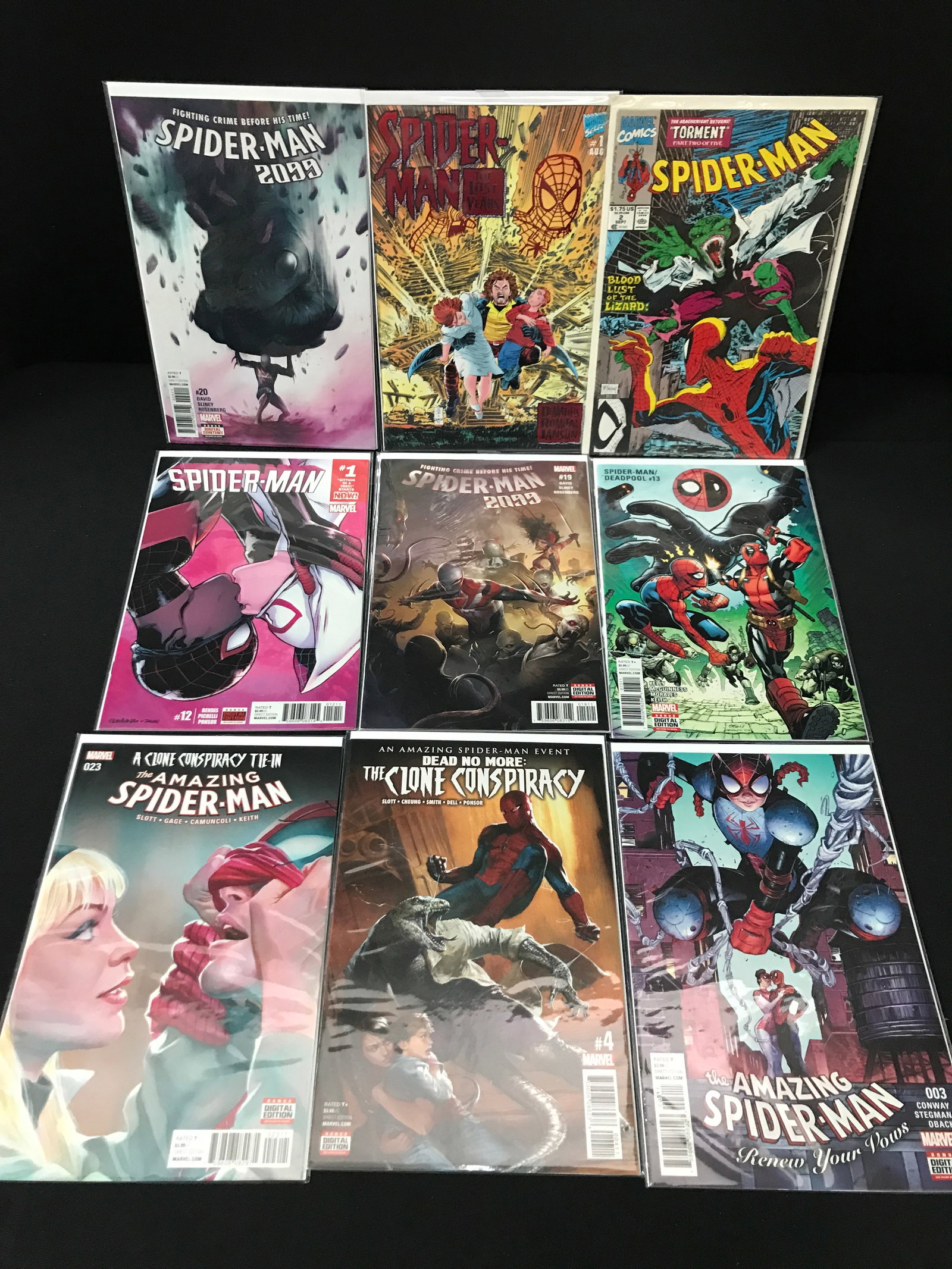 LOT OF 9 COMICS FEATURING SPIDERMAN - DC COMICS: Prices are in Canadian Dollars