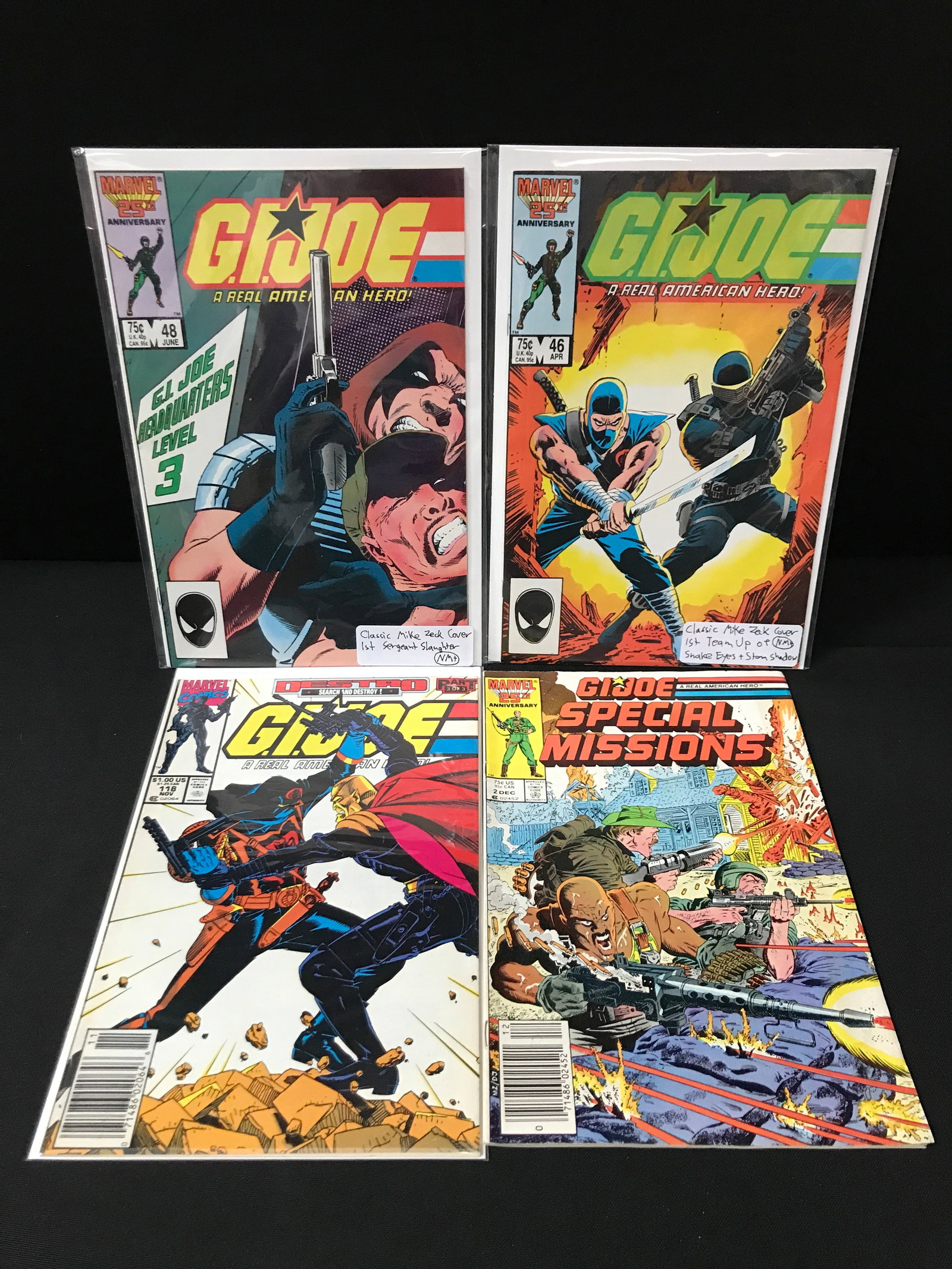 LOT OF 4 G.I. JOE COMICS - MARVEL COMICS: Prices are in Canadian Dollars