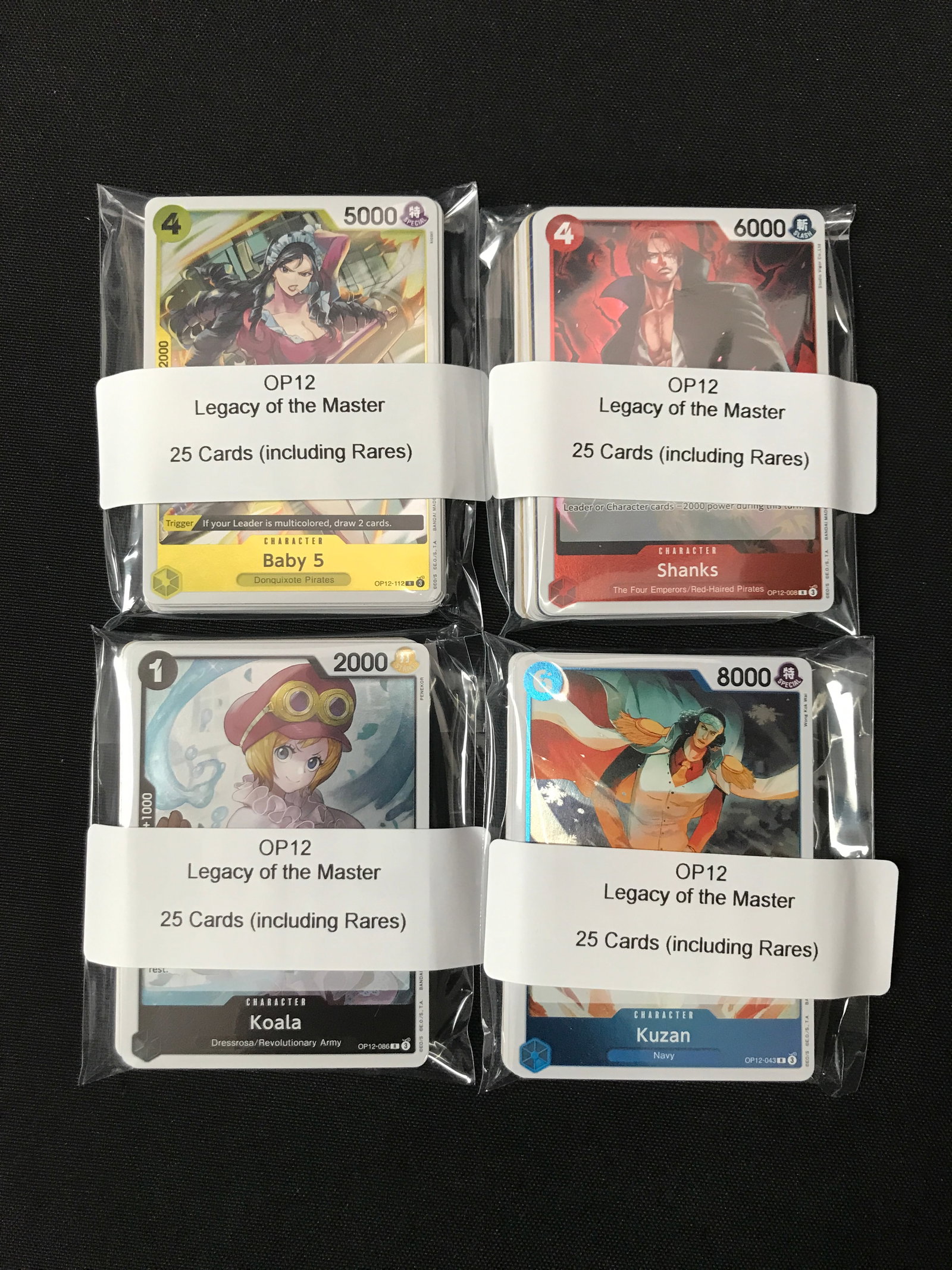 LOT OF 100 ONE PIECE OP12 TRADING CARDS INCLUDING RARES: Prices are in Canadian dollars