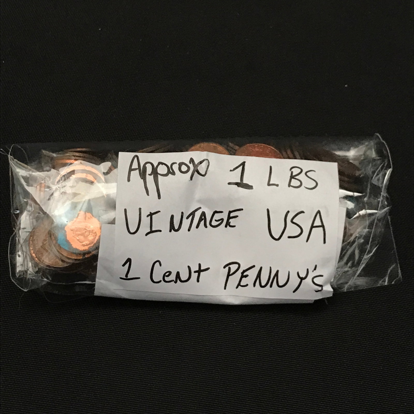 APPROX 1LB VINTAGE USA PENNIES: Prices are in Canadian dollars