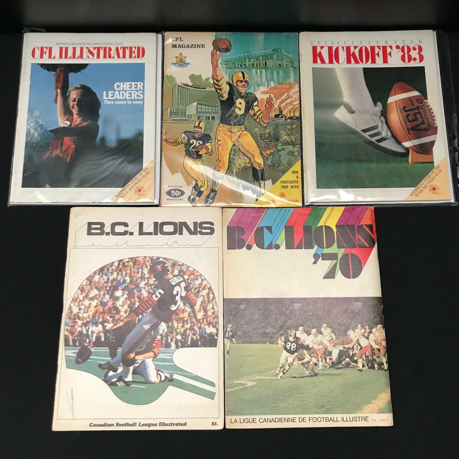 LOT OF 5 VINTAGE CFL PROGRAMS (1 of 1)