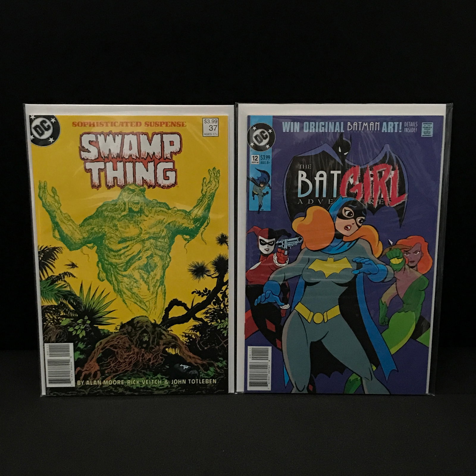 LOT OF 2 DC COMICS - BATGIRL AND SWAMPTHING (1ST HARLEY QUINN 1ST SWAMP THING REPRINTS (1 of 1)