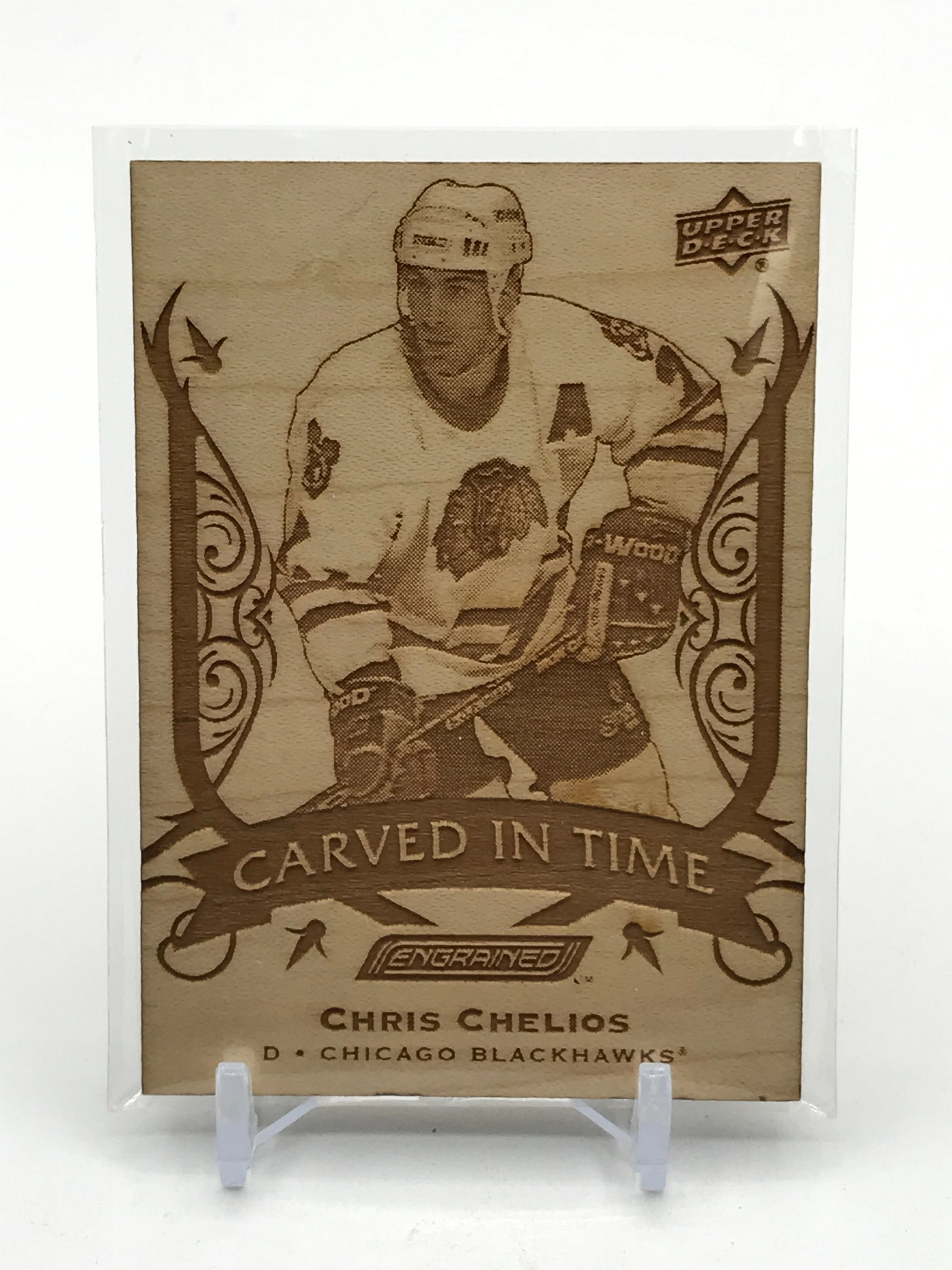 2019-20 UPPER DECK ENGRAINED HOCKEY CHRIS CHELIOS CARVED IN TIME TRADING CARD (1 of 2)