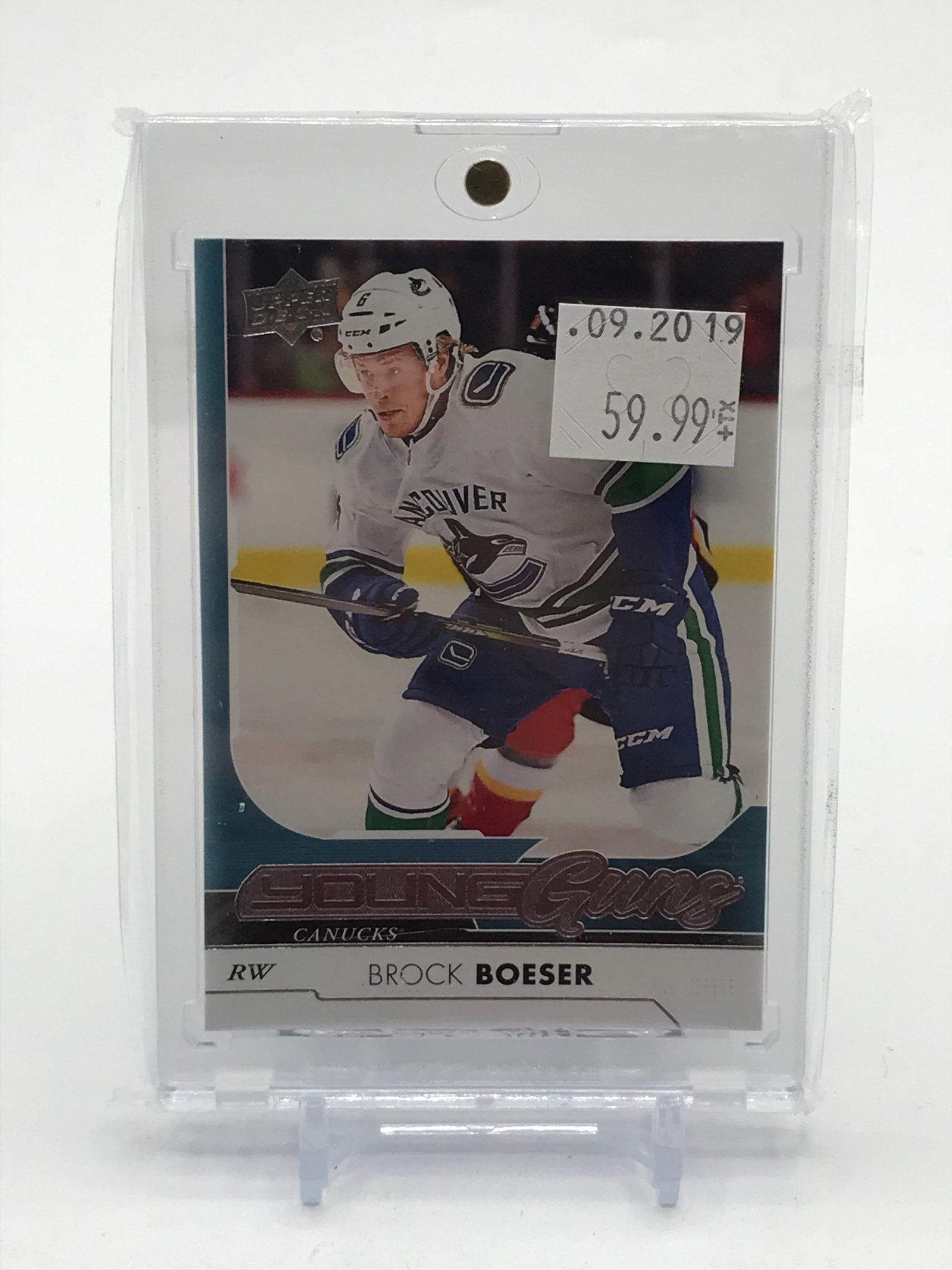2017-18 UPPER DECK SERIES 1 HOCKEY BROCK BOESER YOUNG GUNS TRADING CARD (1 of 2)