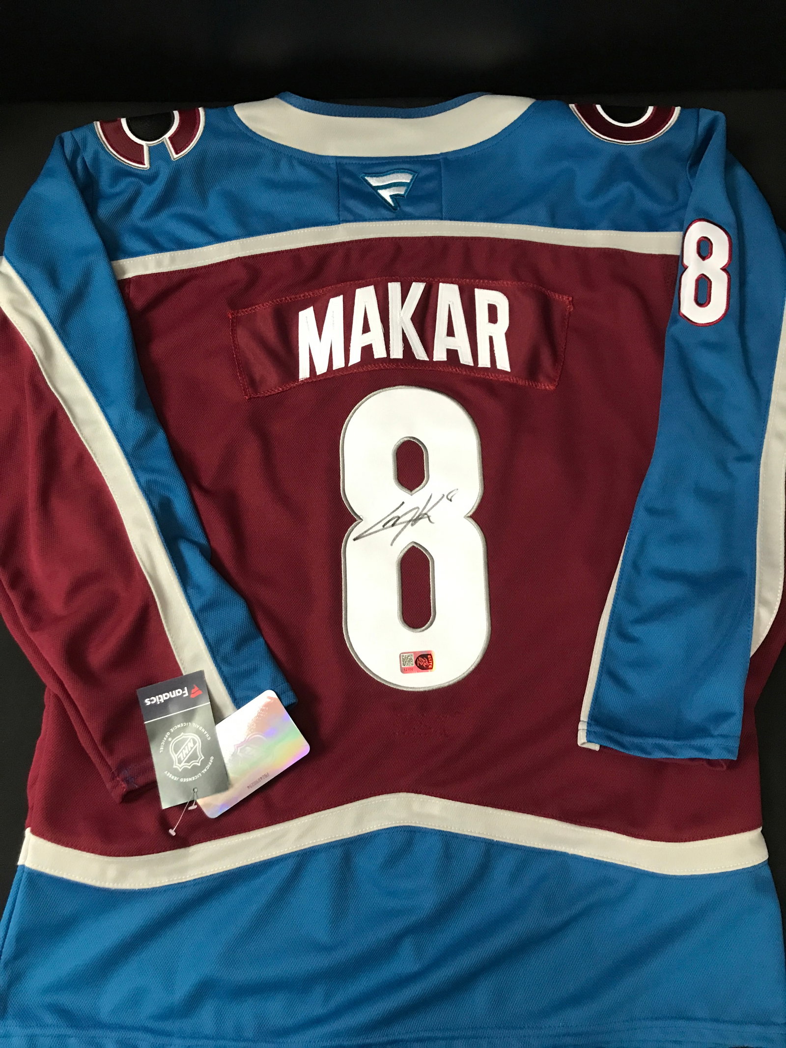 CALE MAKAR SIGNED COLORADO AVALANCHE CUSTOM HOCKEY JERSEY - ELITE COA: Prices are in Canadian dollars