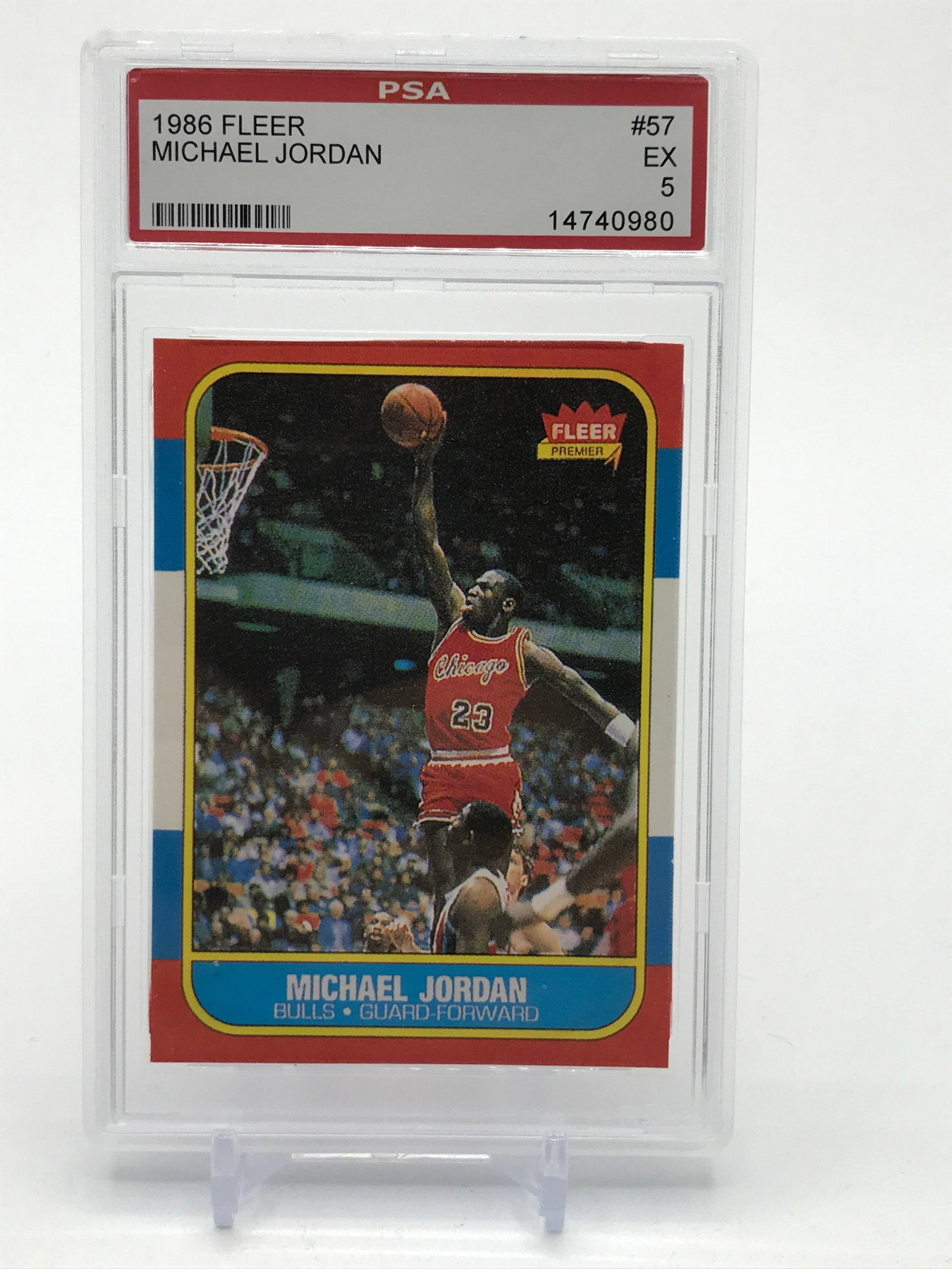 1986 FLEER MICHAEL JORDAN TRADING CARD - PSA GRADE 5 (1 of 2)