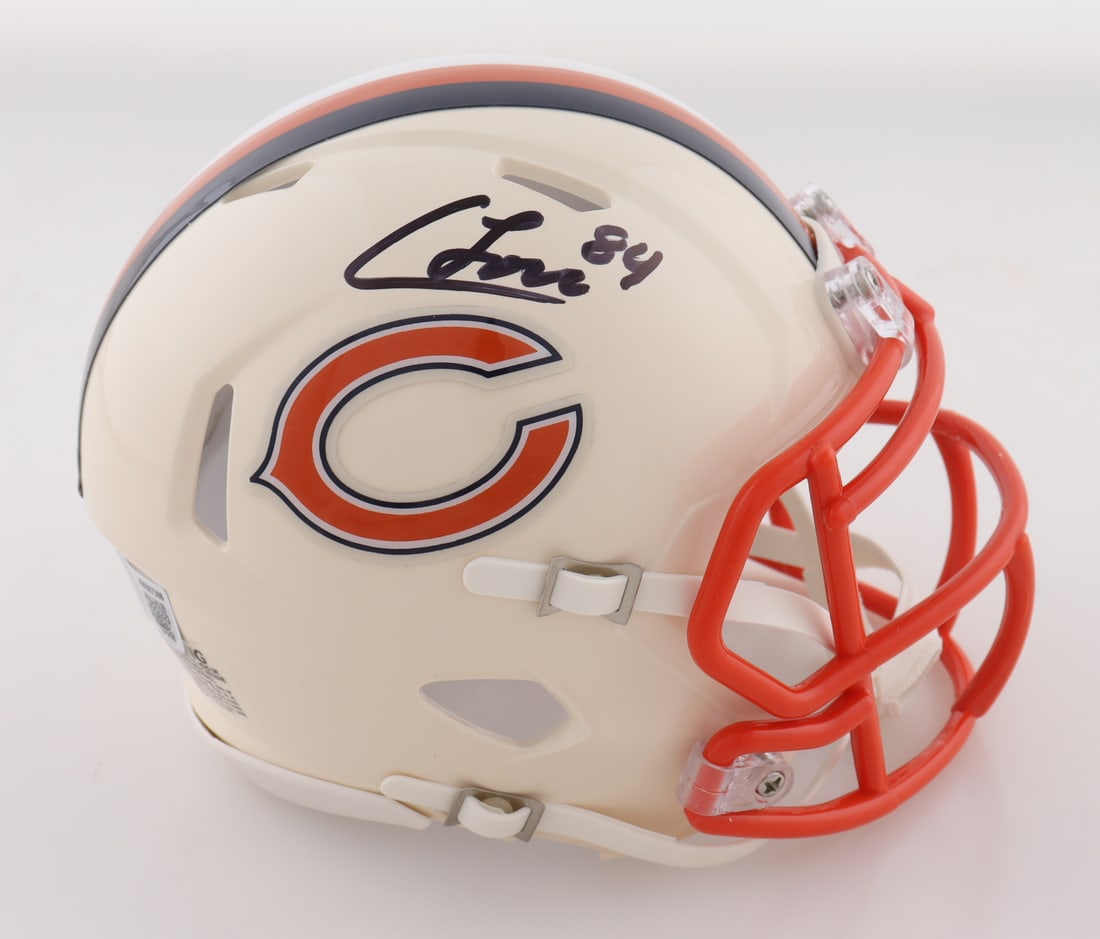 COLSTON LOVELAND SIGNED CHICAGO BEARS MINI HELMET - BECKETT COA: Prices are in Canadian dollars