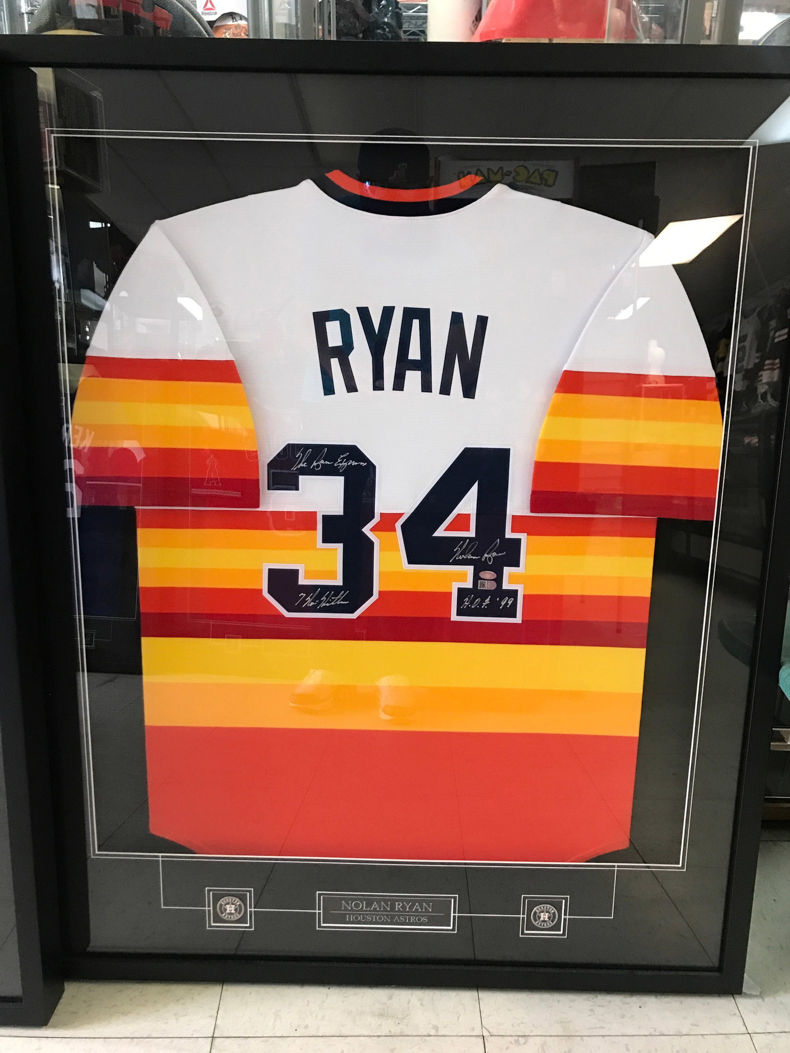 NOLAN RYAN SIGNED AND FRAMED HOUSTON ASTROS JERSEY MULTIPLE SCRIPTS - MLB COA: Prices are in Canadian dollars