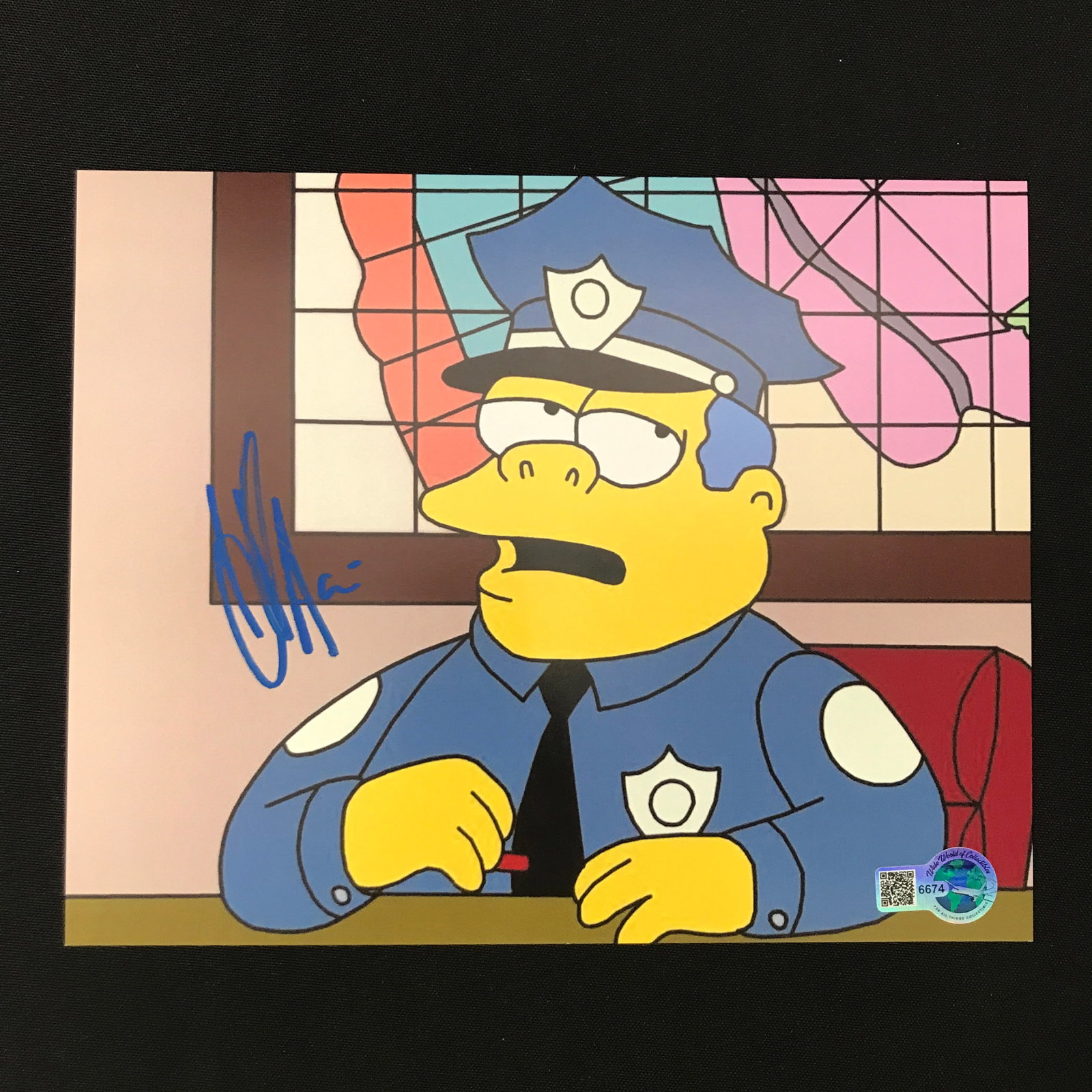 HANK AZARIA SIGNED CHIEF WIGGUM SIMPSONS 8X10 - WWOC COA: Prices are in Canadian dollars