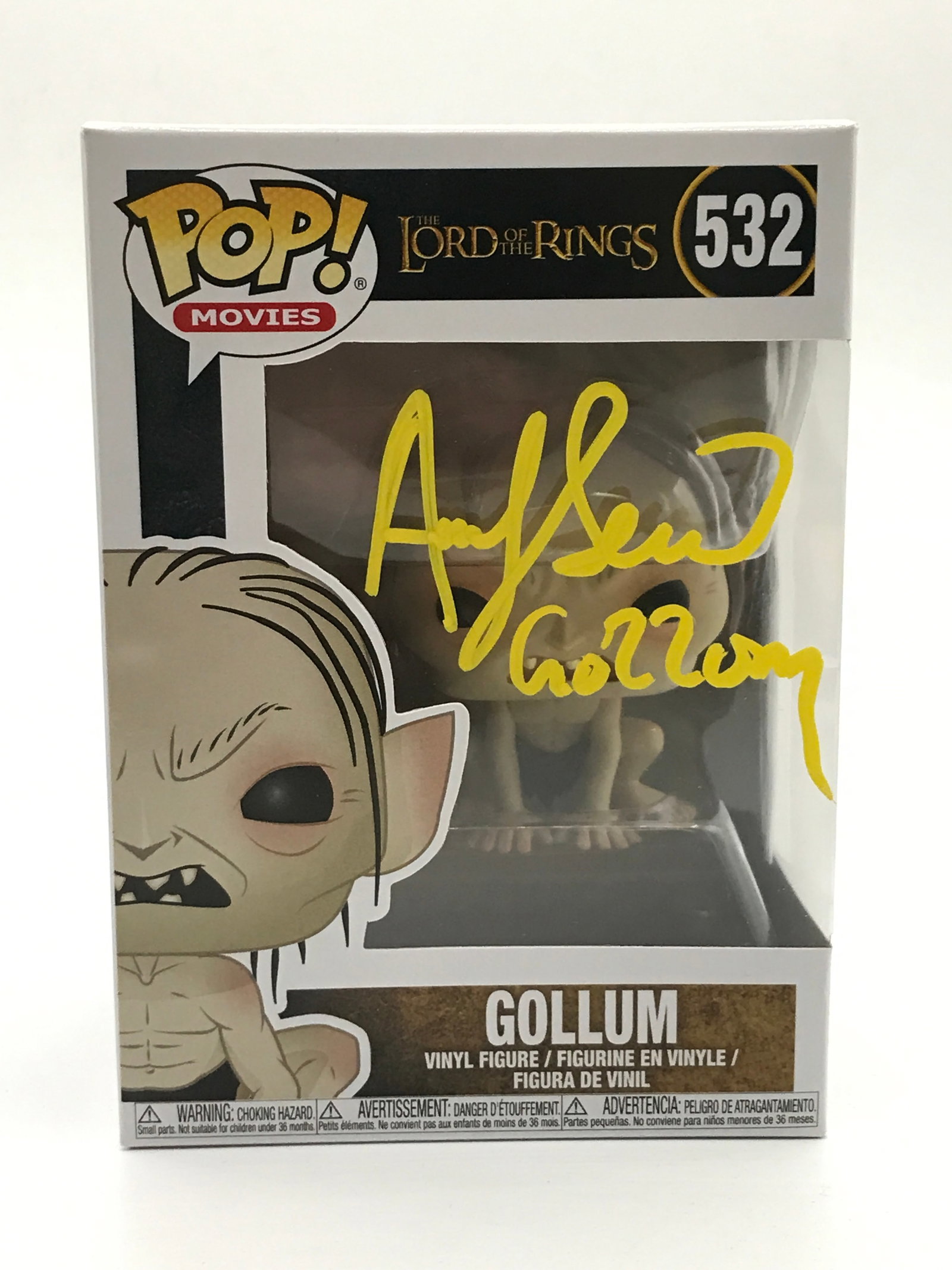 ANDY SERKIS SIGNED GOLLUM LORD OF THE RINGS FUNKO POP - WWOC COA (1 of 2)