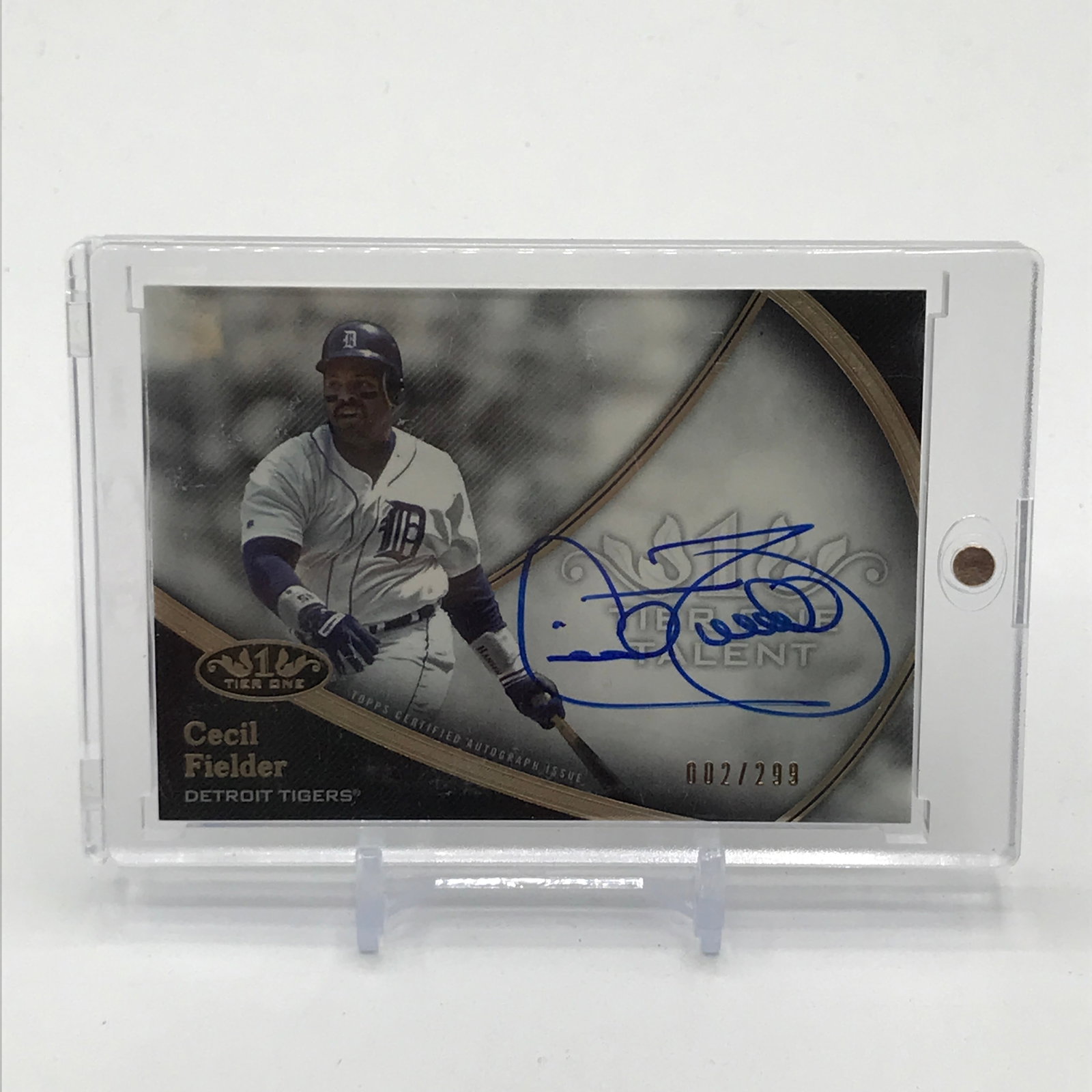 2020 TOPPS TIER ONE BASEBALL CECIL FIELDER SIGNED TRADING CARD 002/299: Prices are in Canadian dollars