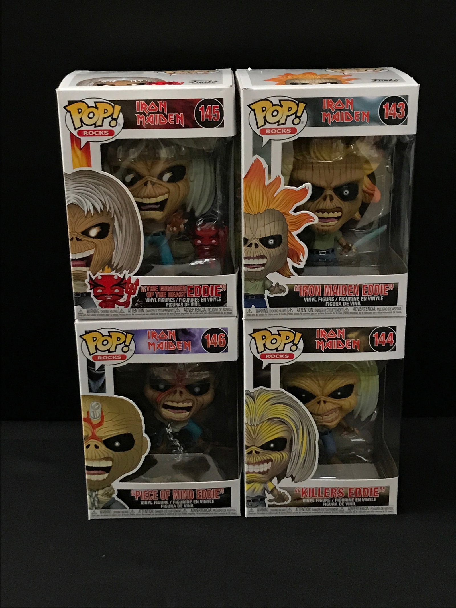 LOT OF 4 IRON MAIDEN FUNKO POPS IN ORIGINAL PACKAGING (1 of 1)