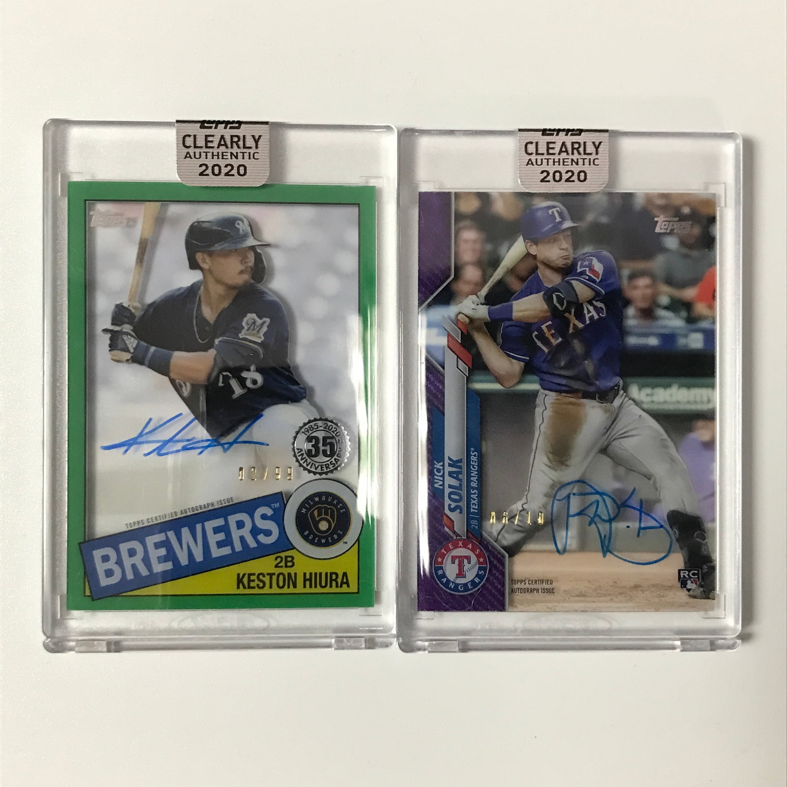 LOT OF 2 2020 TOPPS CLEARLY AUTHENTIC SIGNED BASEBALL TRADING CARDS: Prices are in Canadian dollars