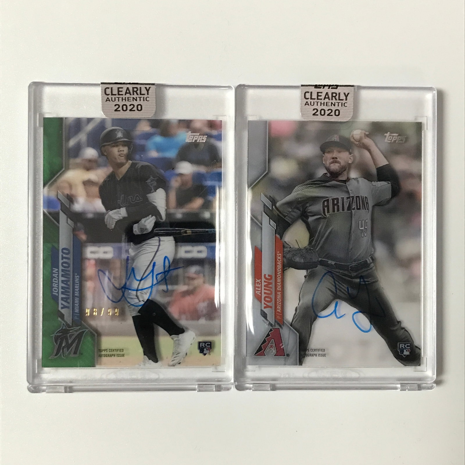 LOT OF 2 TOPPS 2020 CLEARLY AUTHENTIC SIGNED BASEBALL TRADING CARDS: Prices are in Canadian dollars