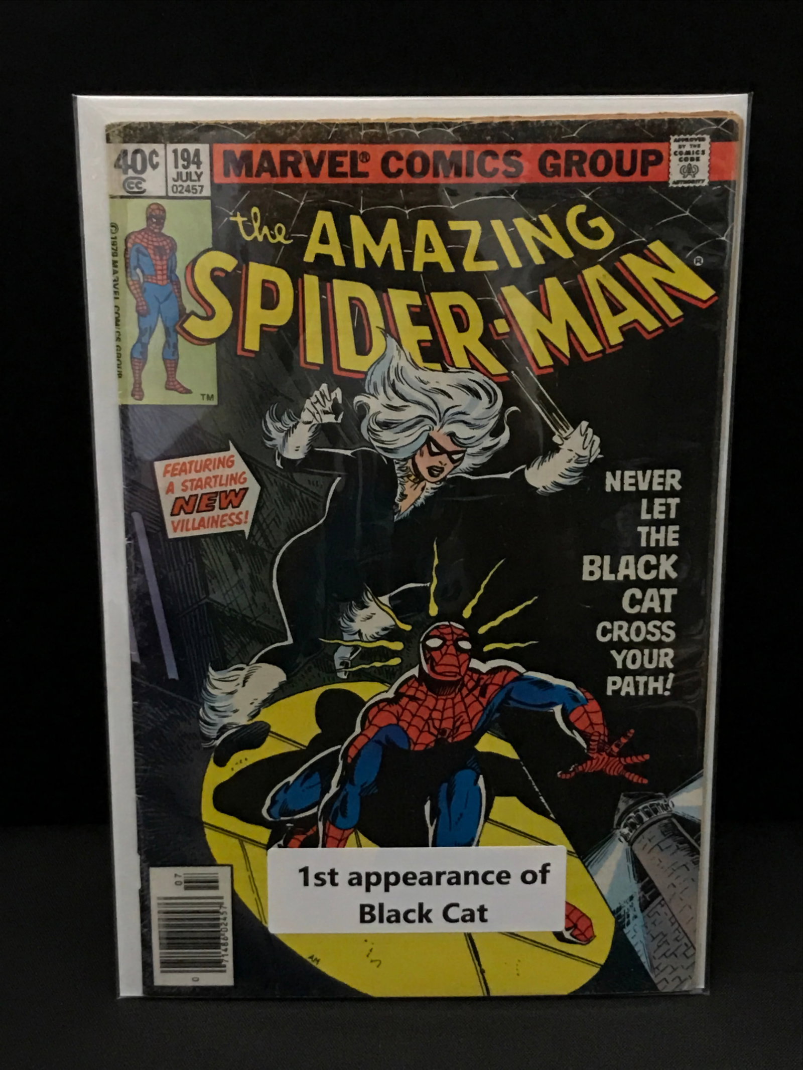 THE AMAZING SPIDERMAN #194 1ST APP OF BLACK CAT - MARVEL COMICS (1 of 1)