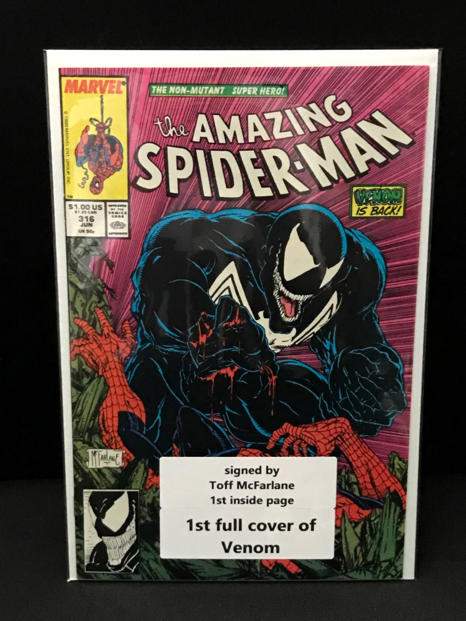 THE AMAZING SPIDERMAN #316 SIGNED BY TODD MCFARLANE - MARVEL COMICS (1 of 1)