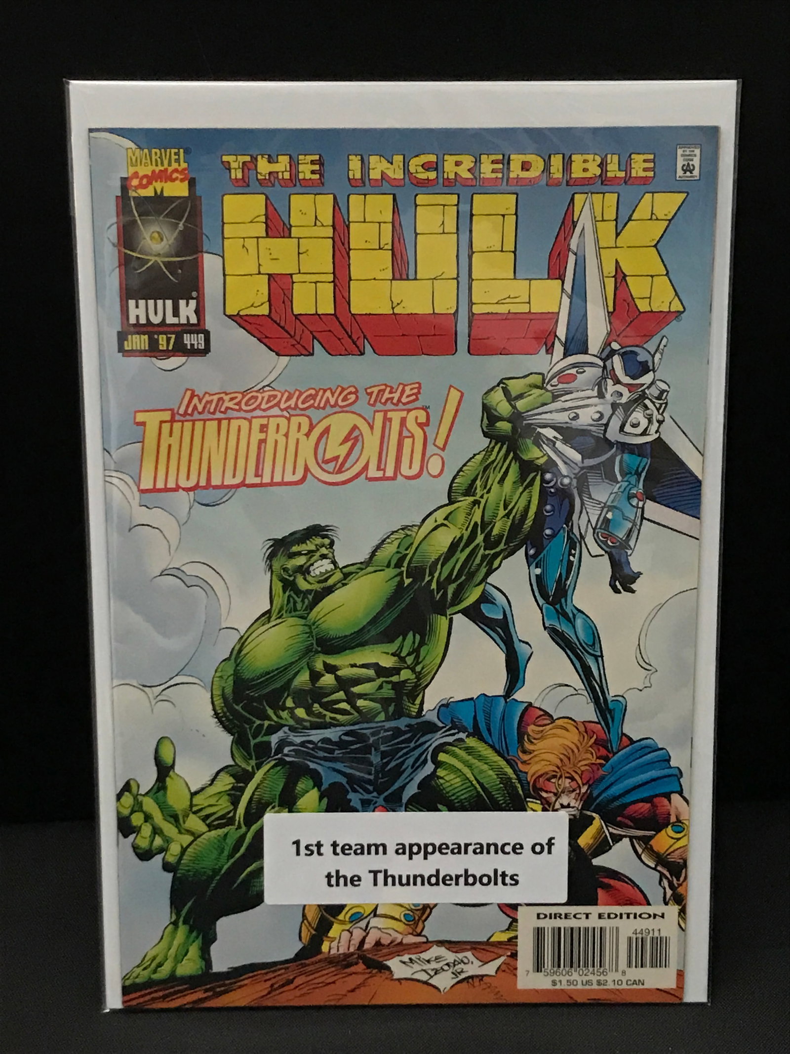 THE INCREDIBLE HULK #449 1ST TEAM APP OF THE THUNDERBOLTS - MARVEL COMICS (1 of 1)