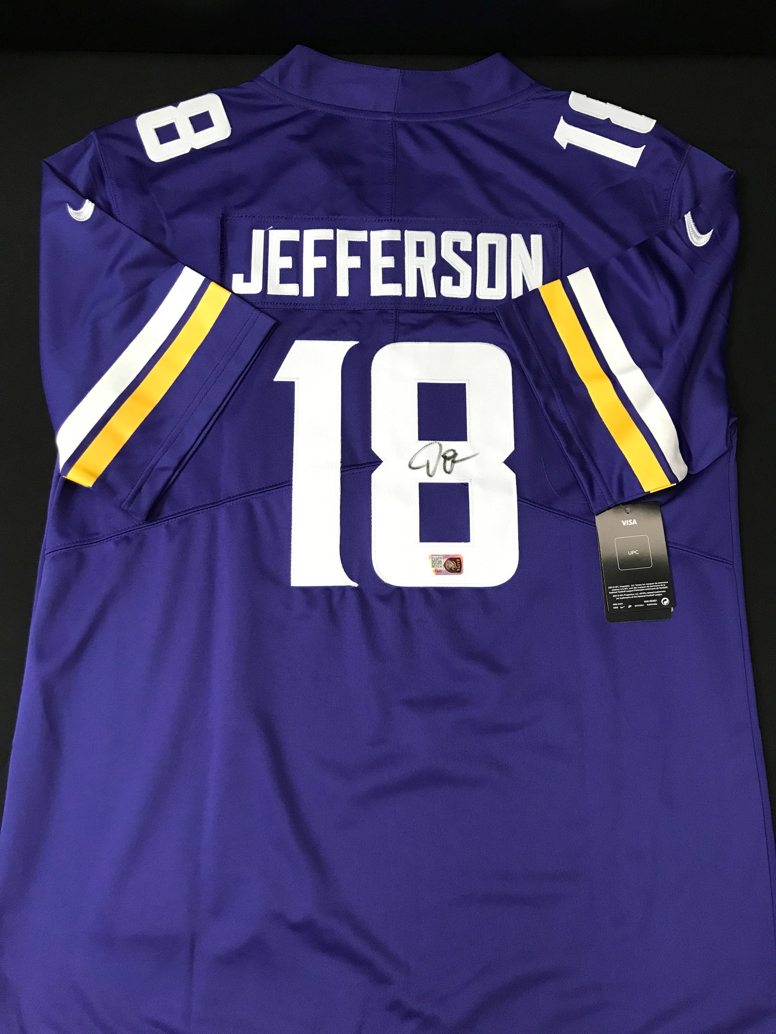 JUSTIN JEFFERSON SIGNED MINNESOTA VIKINGS CUSTOM JERSEY - ELITE COA (1 of 3)
