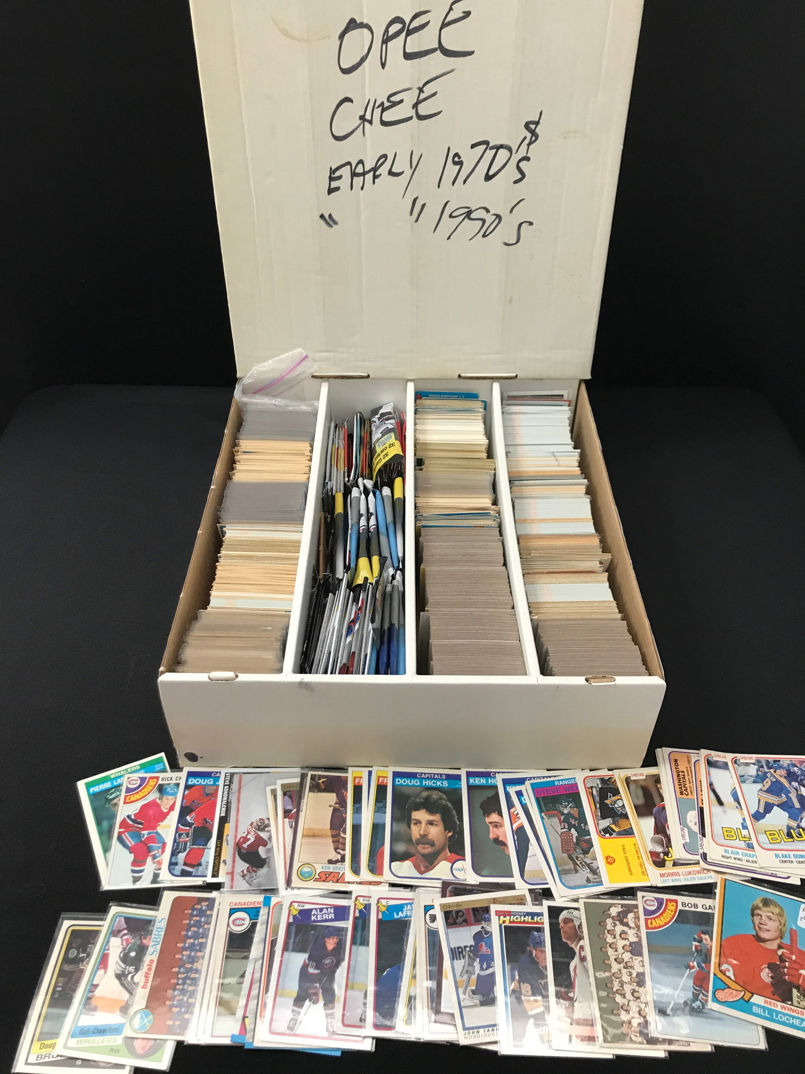 BOX OF 1970'S OPC HOCKEY TRADING CARDS: Prices are in Canadian dollars