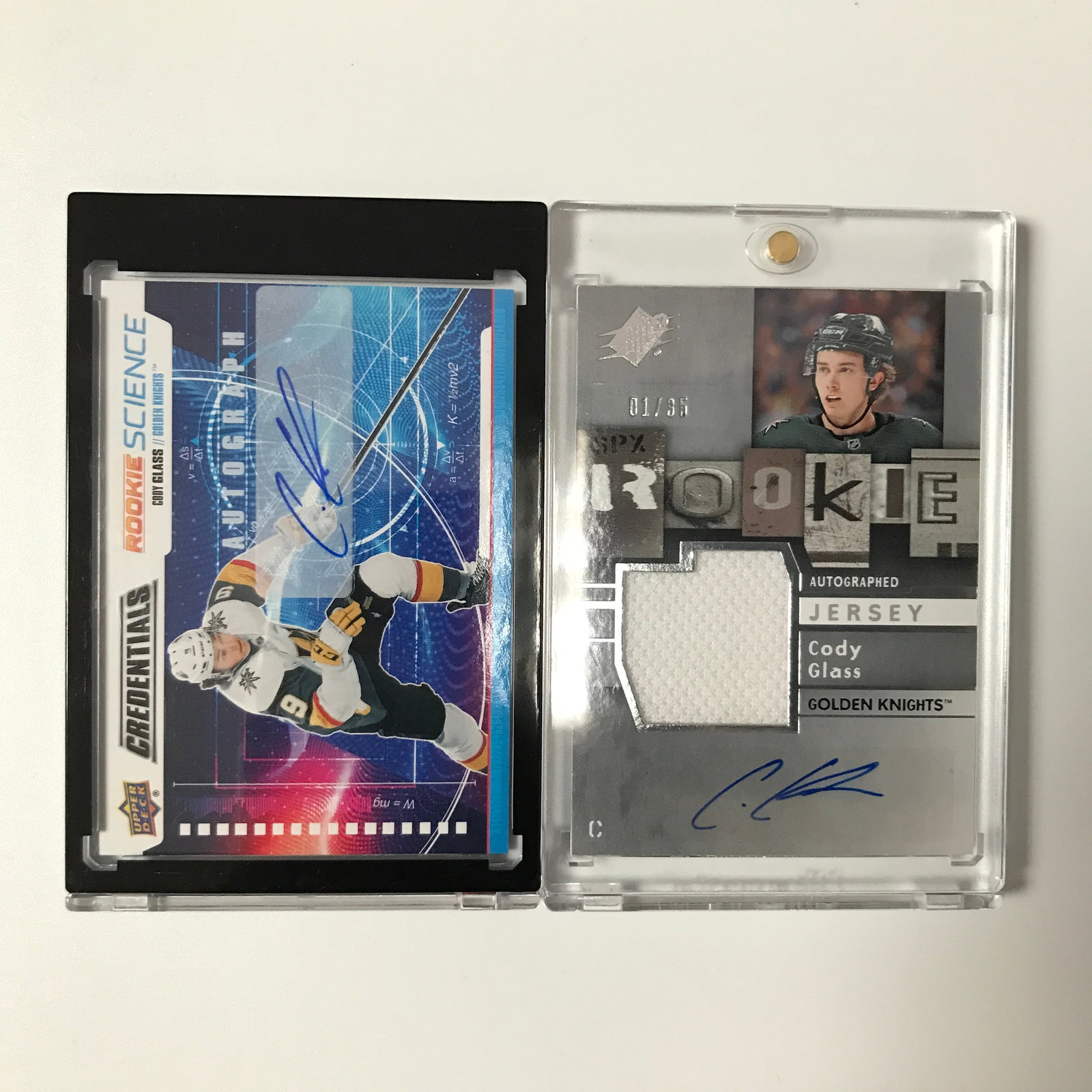 LOT OF 2 CODY GLASS SIGNED ROOKIE HOCKEY TRADING CARDS: Prices are in Canadian dollars