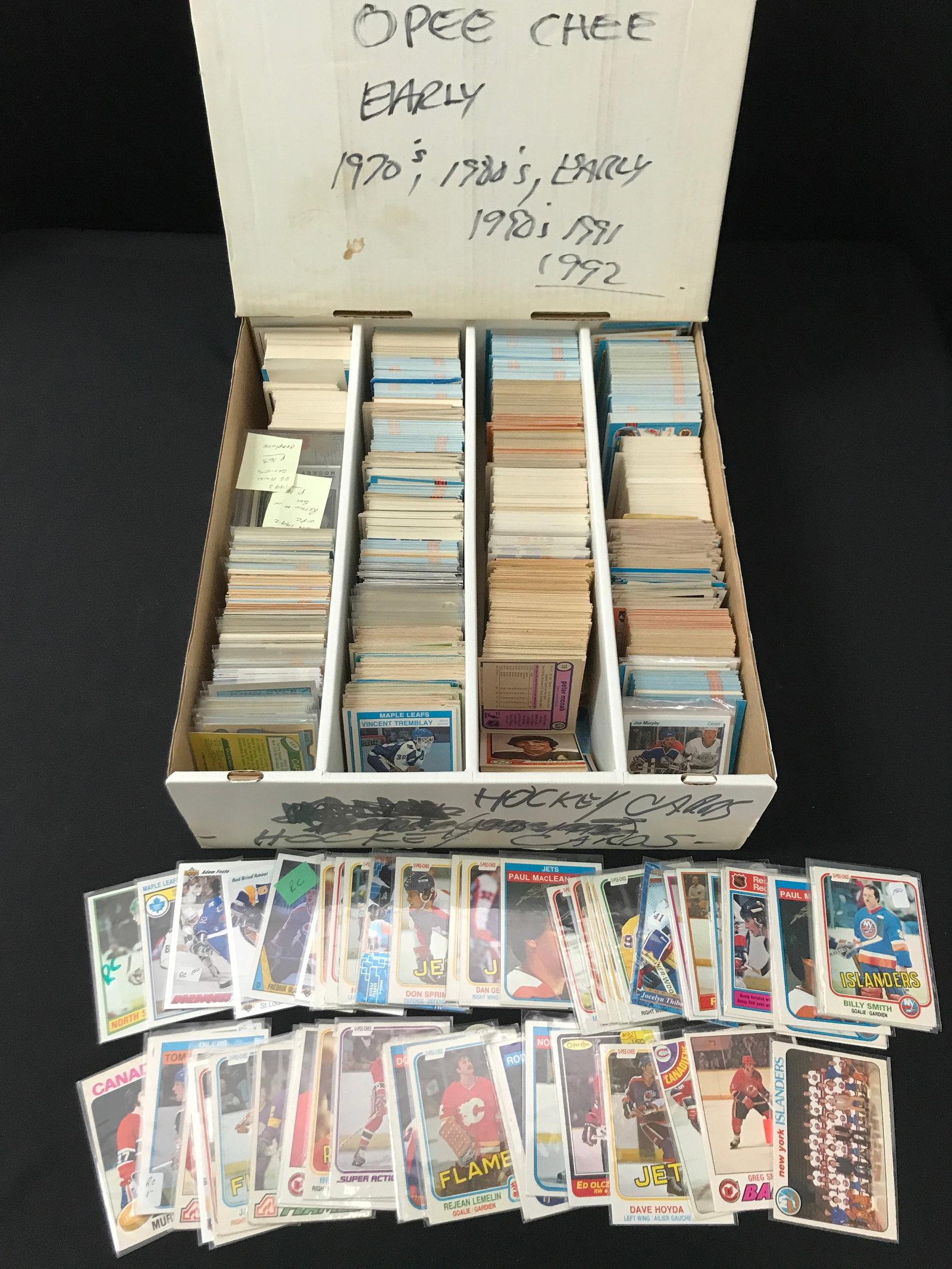 BOX OF 1970'S - 1990'S HOCKEY TRADING CARDS (1 of 1)