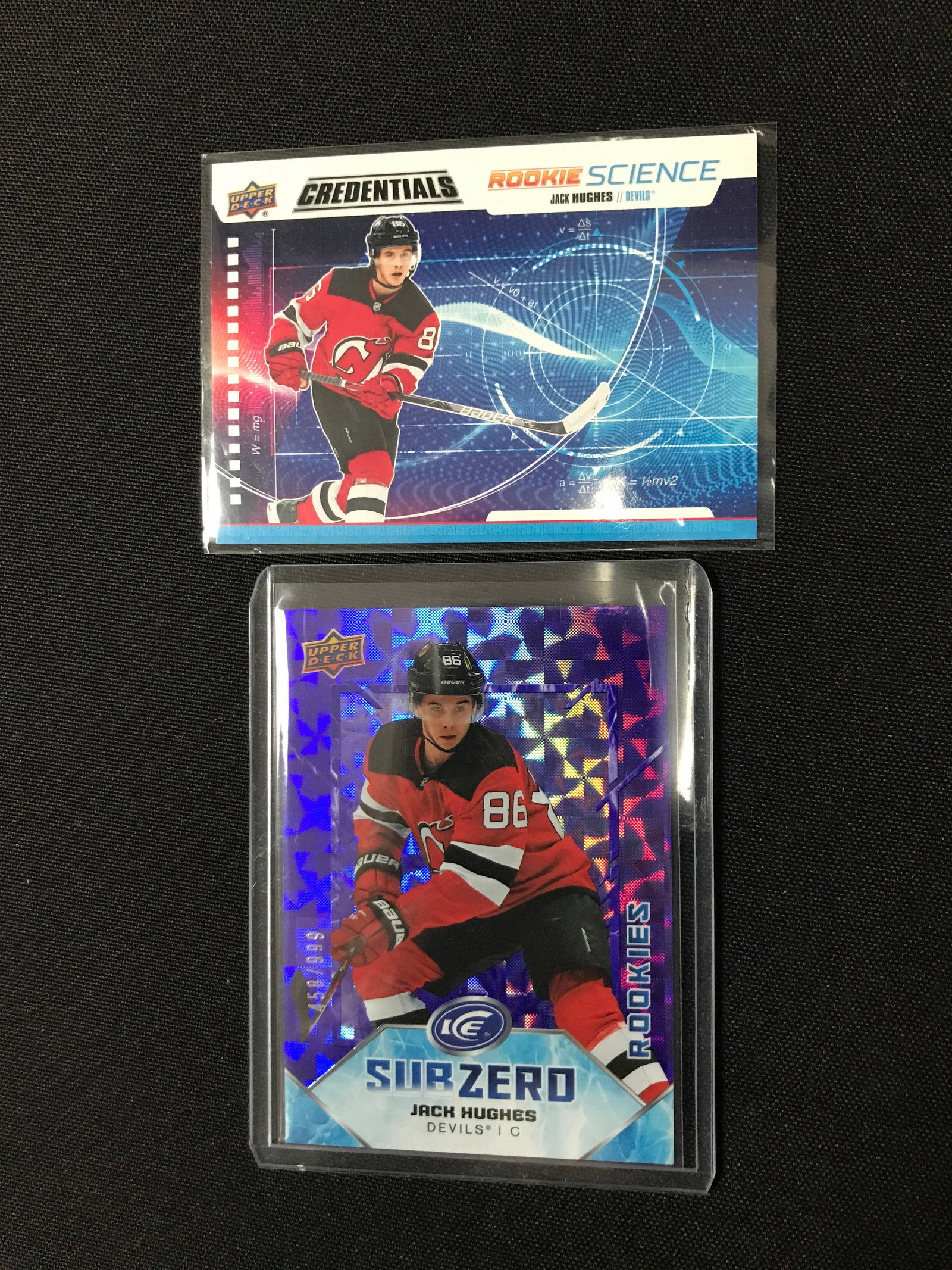 LOT OF 2 UPPER DECK JACK HUGHES ROOKIE HOCKEY TRADING CARDS: Prices are in Canadian dollars