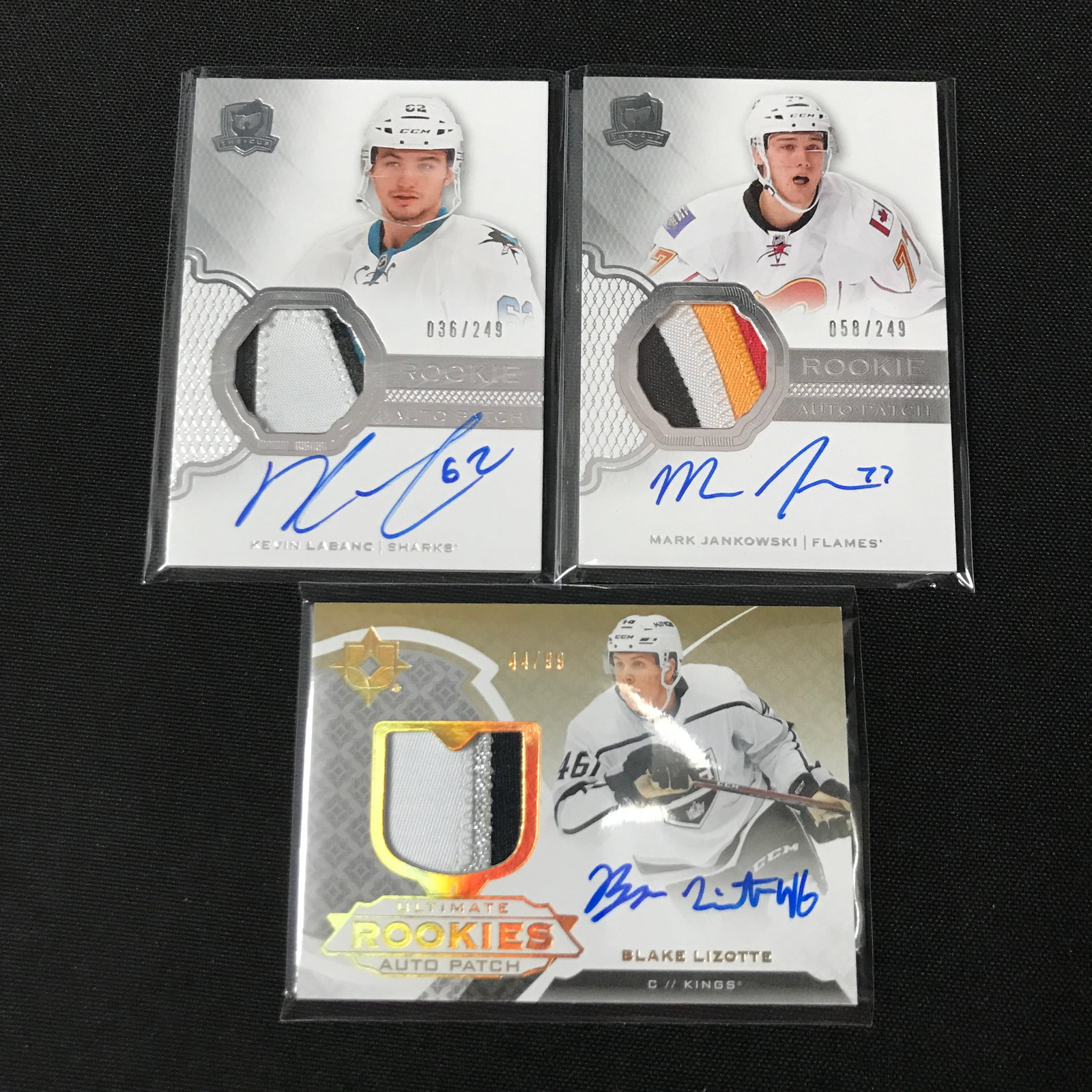 LOT OF 3 SIGNED ROOKIE PATCH HOCKEY TRADING CARDS: Prices are in Canadian dollars
